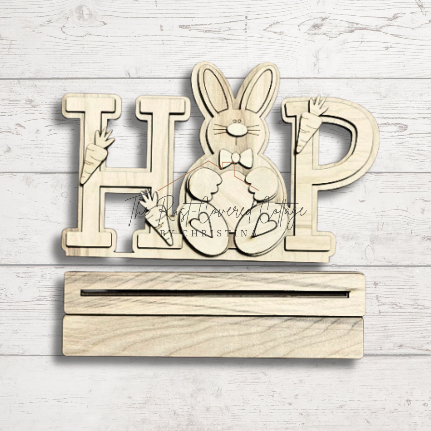 Hop Bunny Shelf Sitter | DIY Unfinished Wood Kit