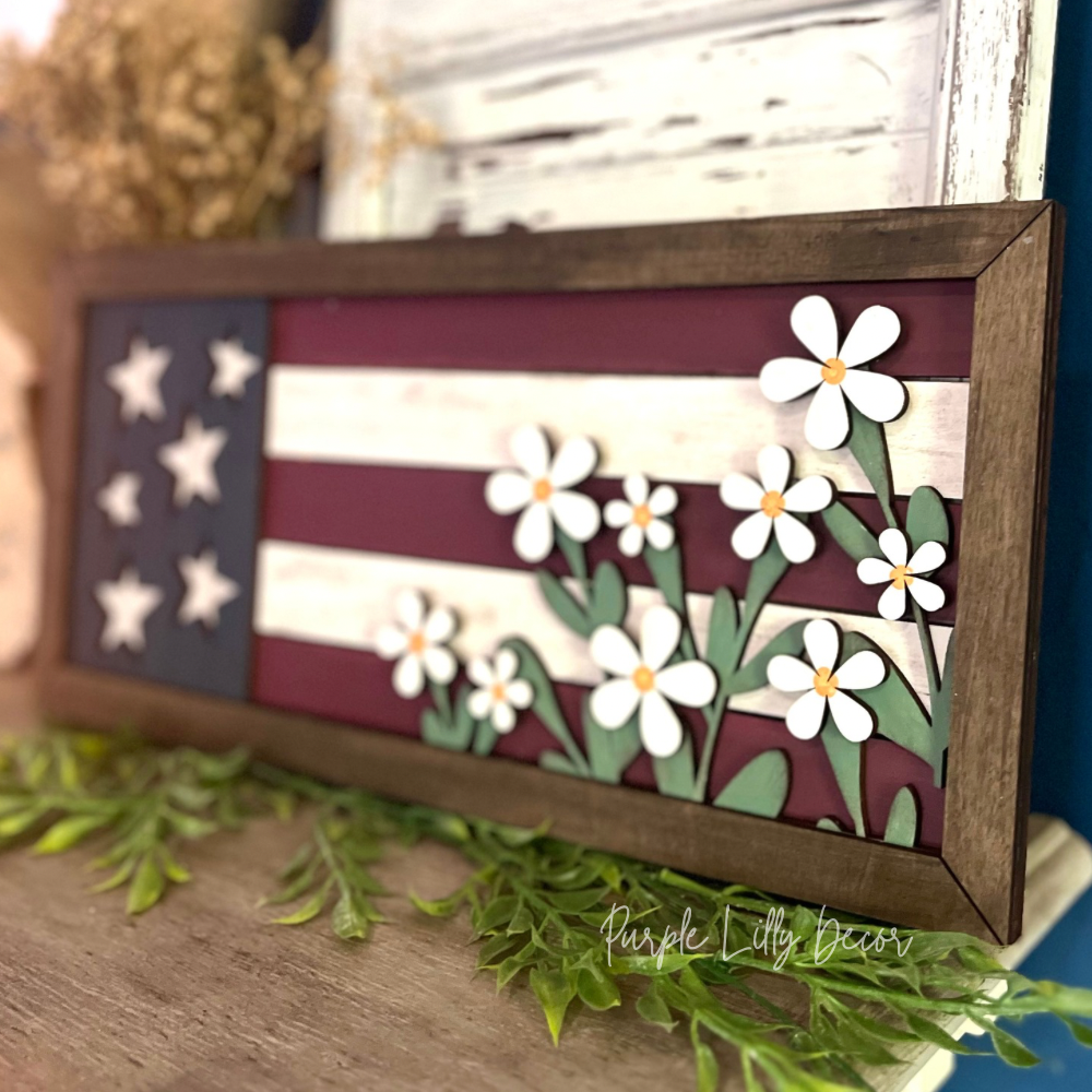 Floral Flag Sign