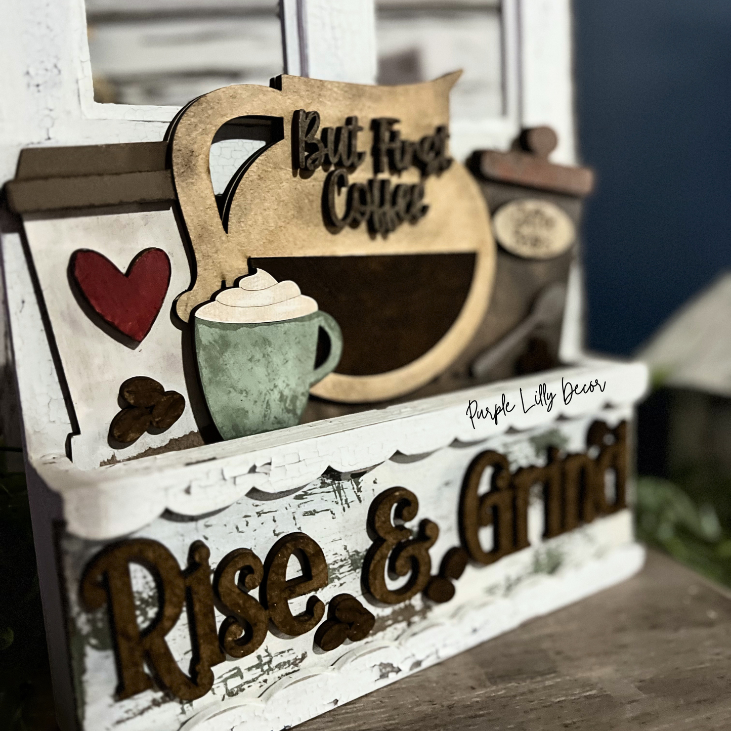 But First Coffee Insert – Interchangeable Window Box – DIY Wood Kit