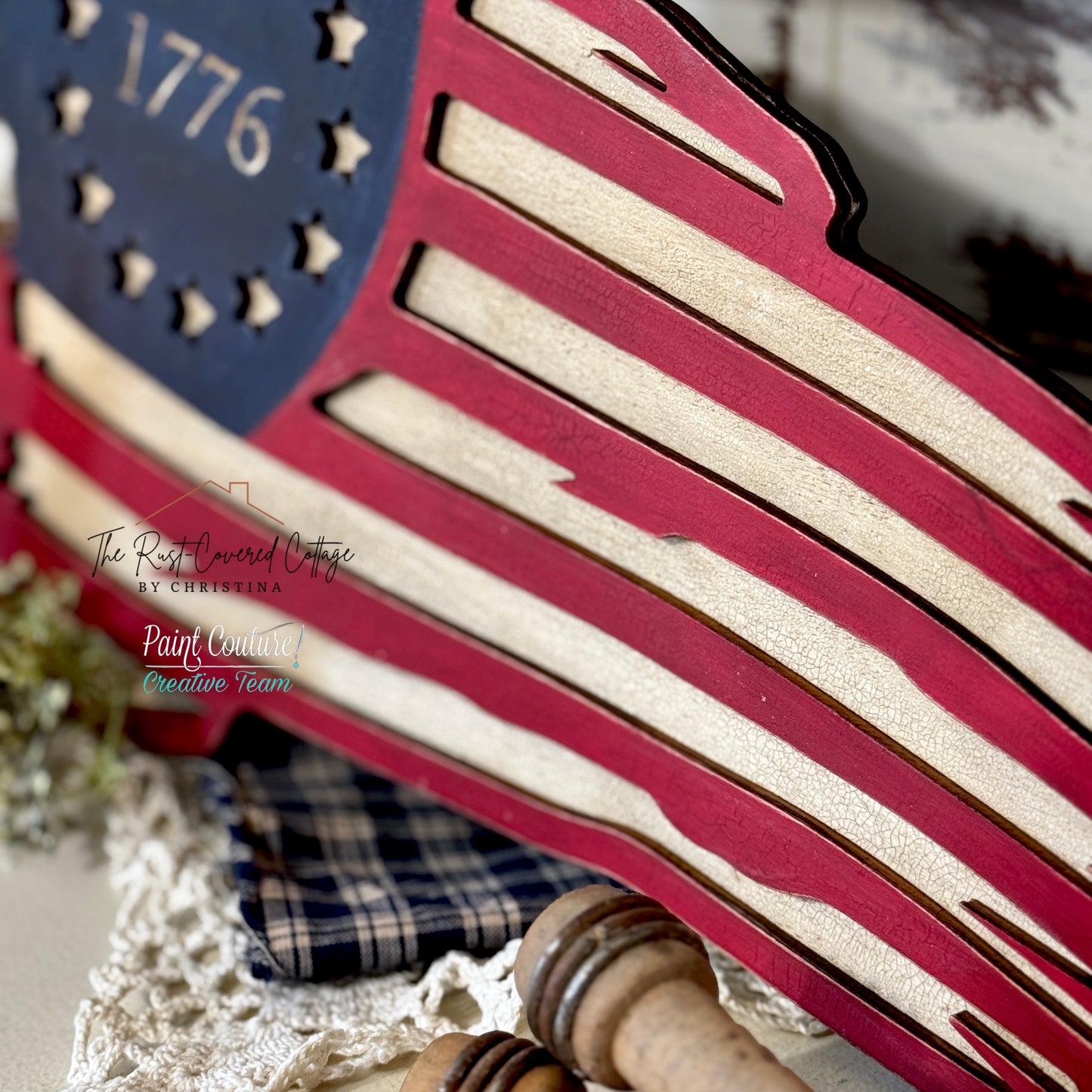 Betsy Ross Flag Wood Kit – “God Bless the USA” Patriotic DIY Decor