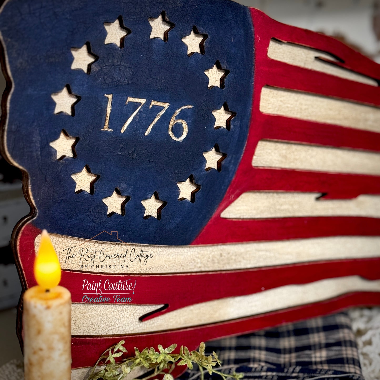 Betsy Ross Flag Wood Kit – “God Bless the USA” Patriotic DIY Decor