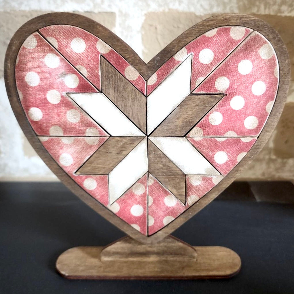 Barn Quilt Heart | DIY Wood Kit | Holiday