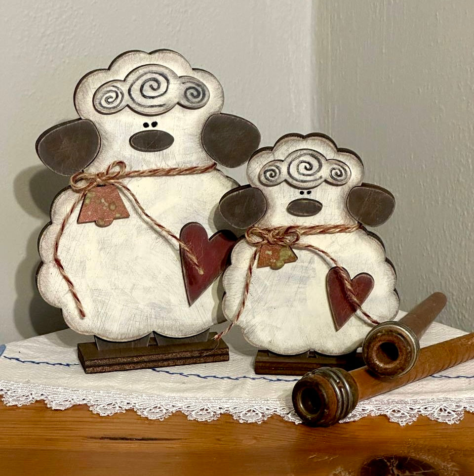 Whimsical Sheep DIY Wood Kit | Set of 2 – 7” & 5”, Laser Cut Birch