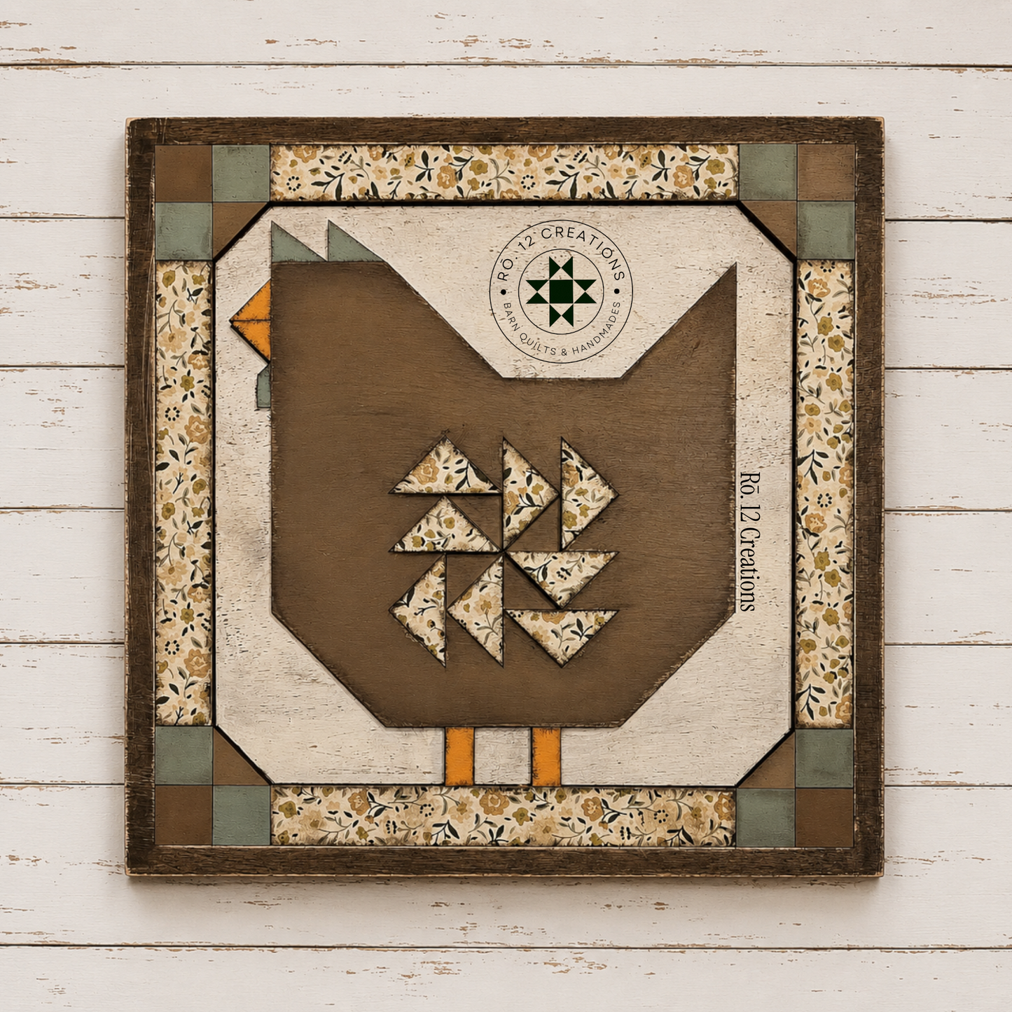 Barnyard Chicken Quilt Block- Barn Quilt DIY Wood Kit