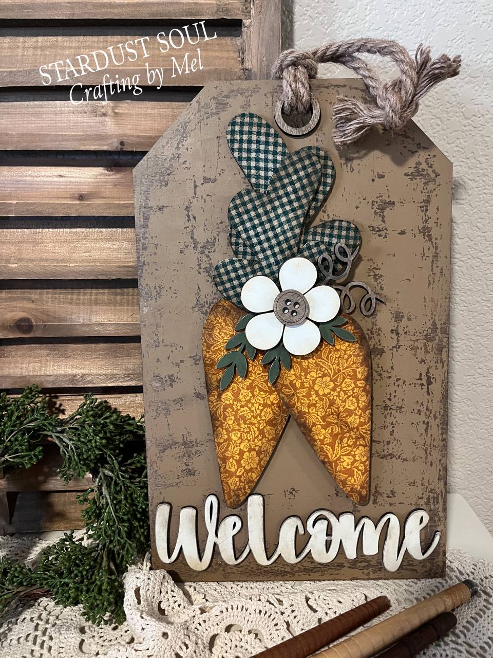 Welcome Door Tag with Carrots | DIY | Laser Wood Kit