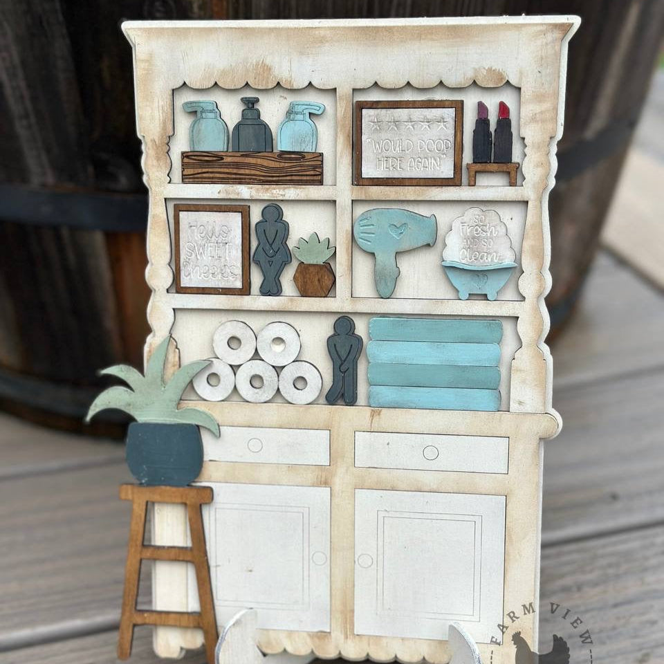 Bathroom Hutch | Cottage Hutch Series | DIY Wood Kit