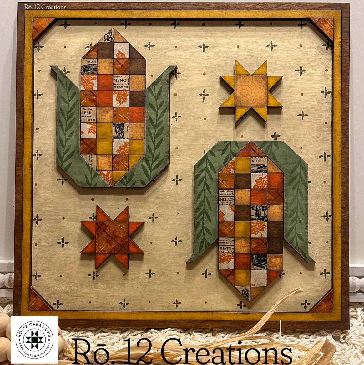 Harvest Corn Quilt Block – Laser Cut Wood Kit, 10.5" | 1/4" Birch