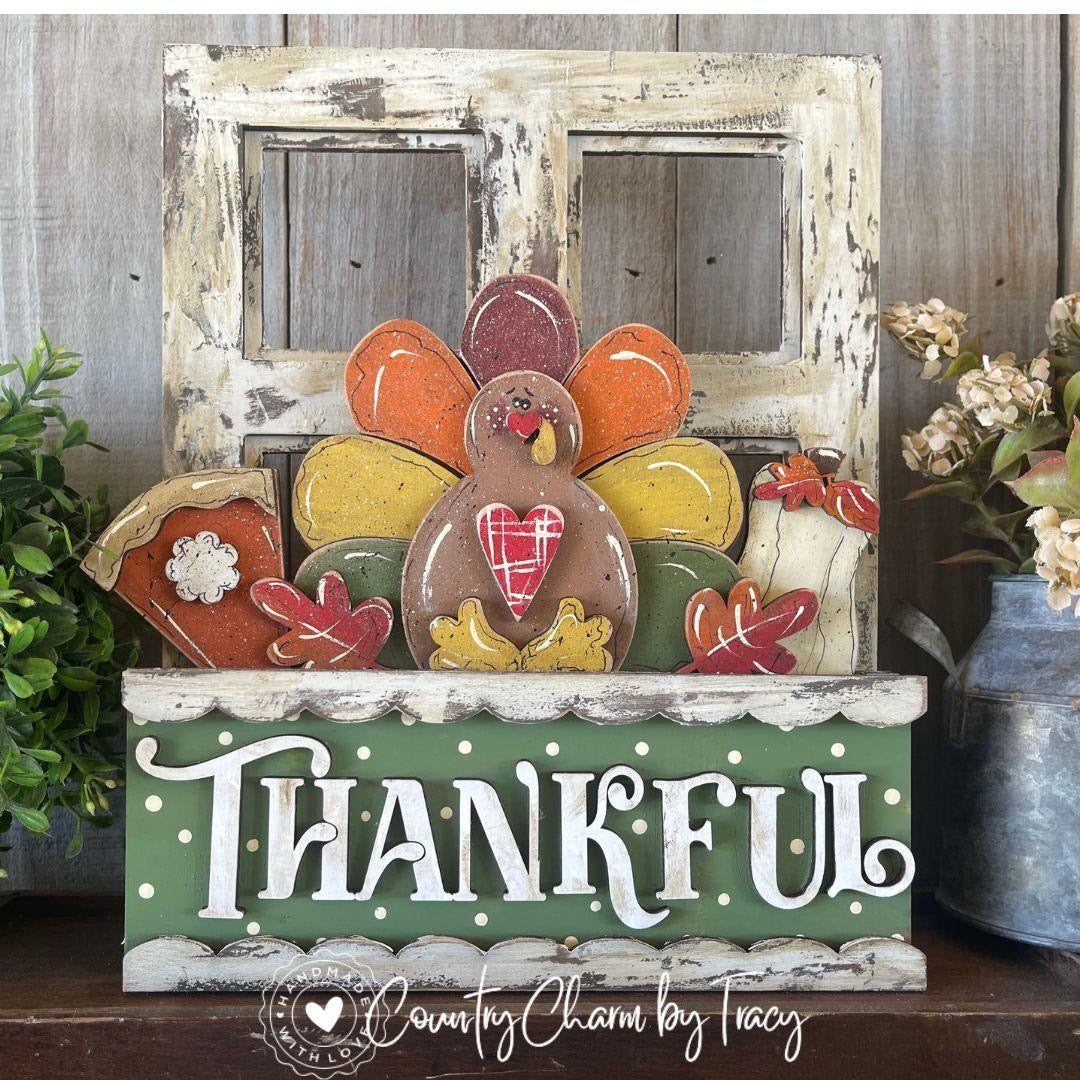 Thanksgiving Window Box Insert | DIY Turkey Wood Kit | Fits Interchangeable Window Box