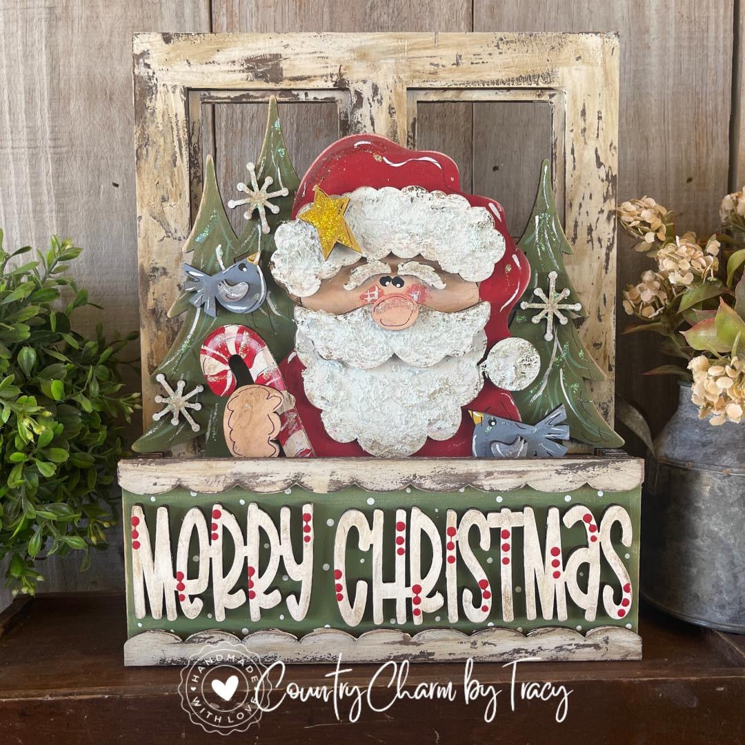 Merry Christmas Insert | Interchangeable Window Box Sign | DIY Santa Wood Kit
