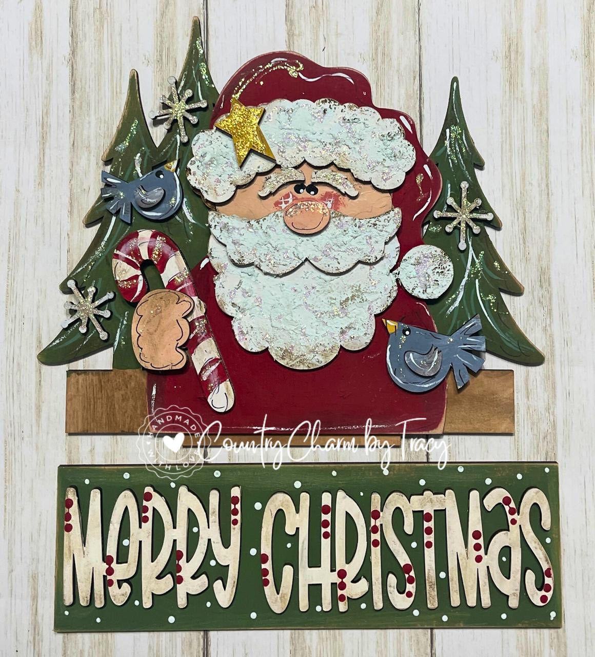 Merry Christmas Insert | Interchangeable Window Box Sign | DIY Santa Wood Kit