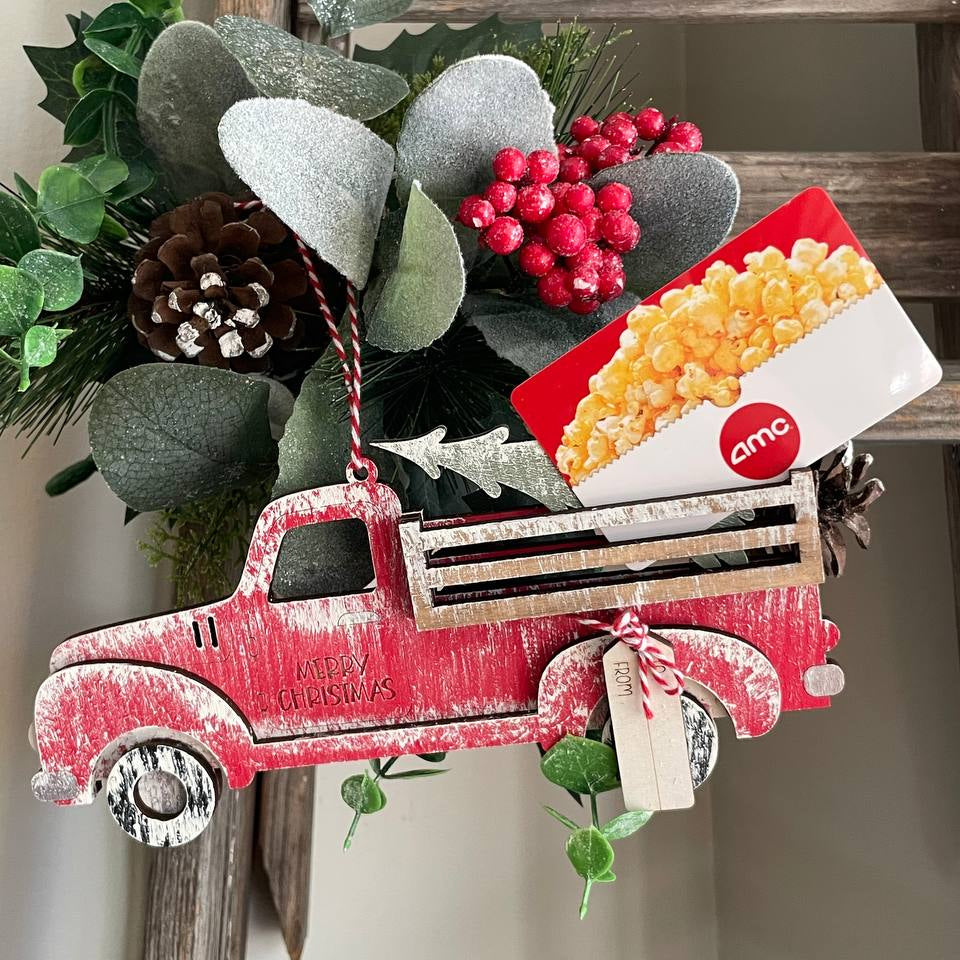 Vintage Truck Ornament with Christmas Tree | Farmhouse Holiday Decor