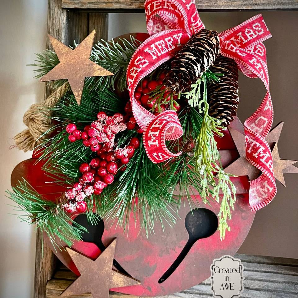 Jingle Bell Wall Décor / Door Hanger DIY Wood Kit – Available in 10.5” & 15” | Laser Cut Birch