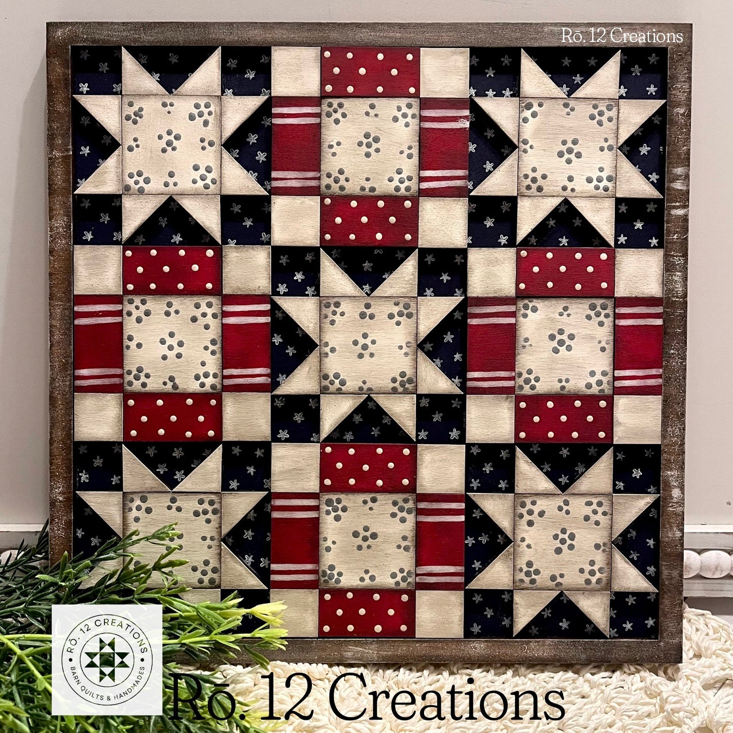 Patriotic Sawtooth Stars Quilt Block | Barn Quilts Inspired by Jamie