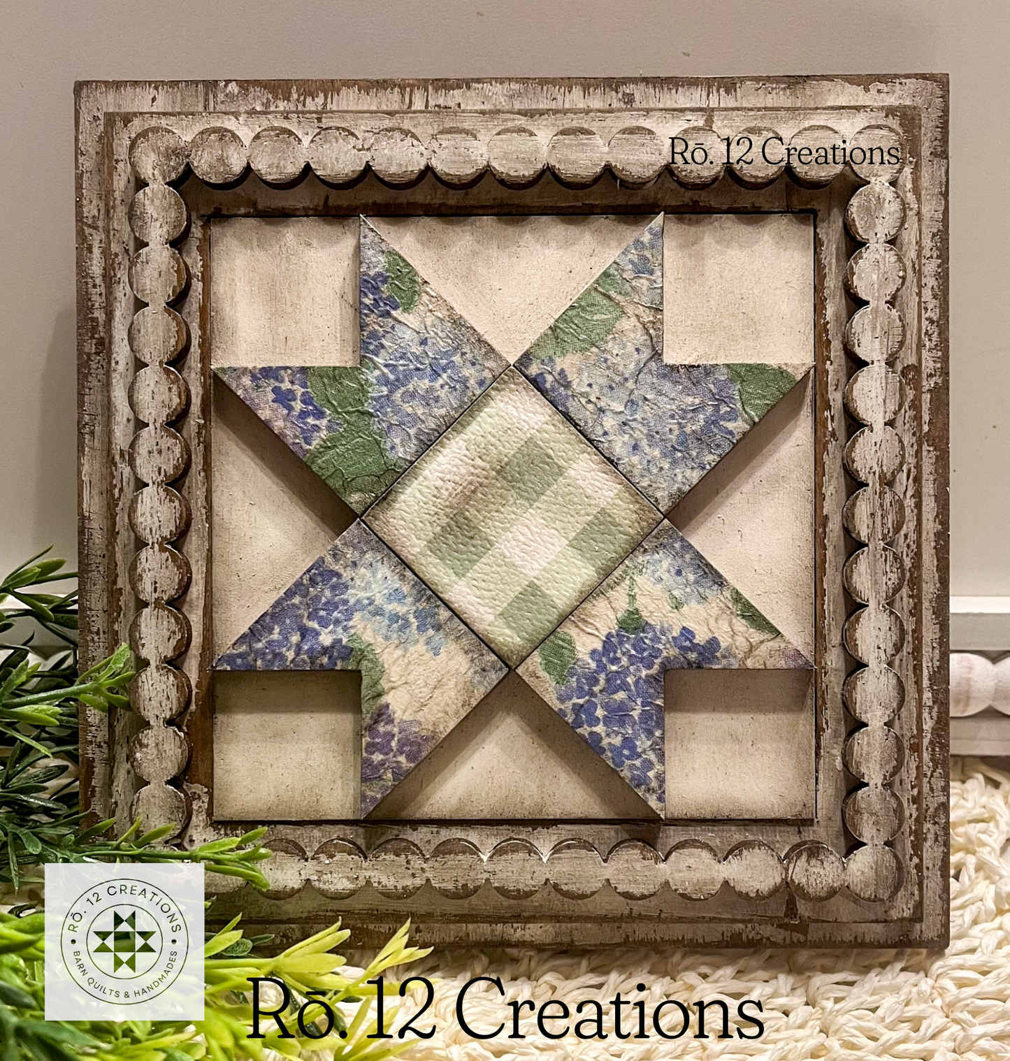 Mini Barn Quilt Block Set - Pinwheel, Ribbon Star, Sawtooth Star & Single Wedding Star