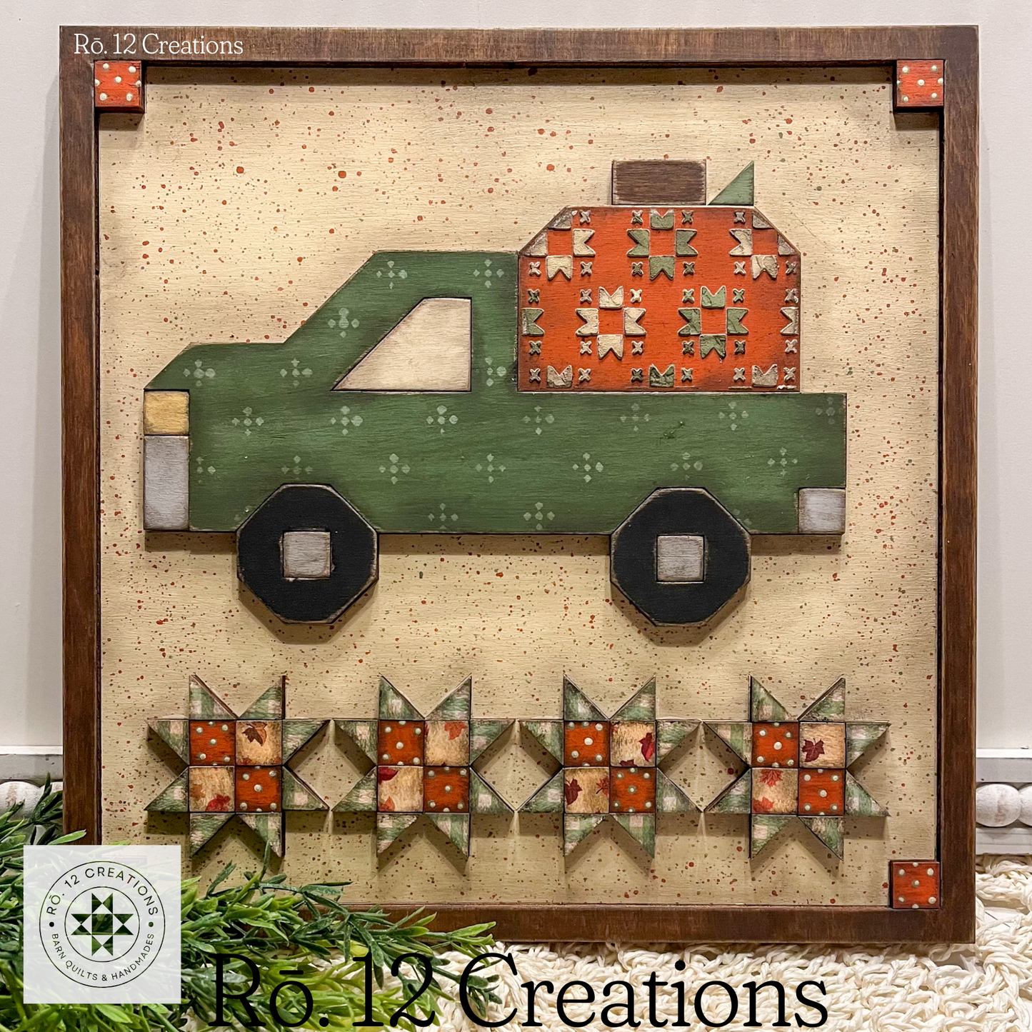 Vintage Truck Quilt Block – Laser Cut Wood Kit, 10.5" x 10.5" | 1/4" Birch