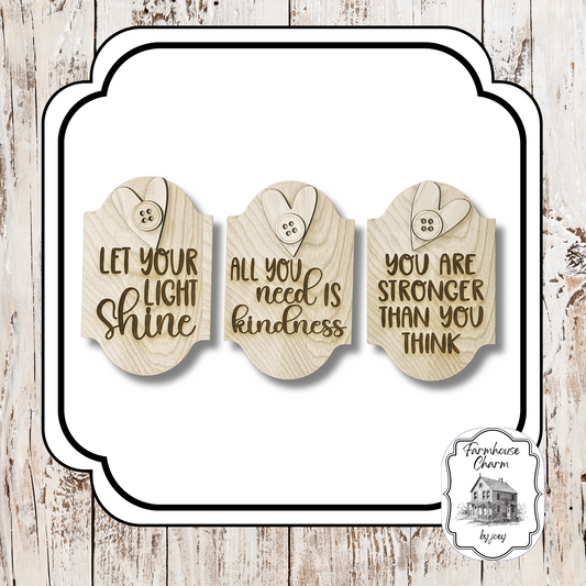 Inspired Trio Easel Insert Set | Laser Cut Wood Kit (Set of 3)