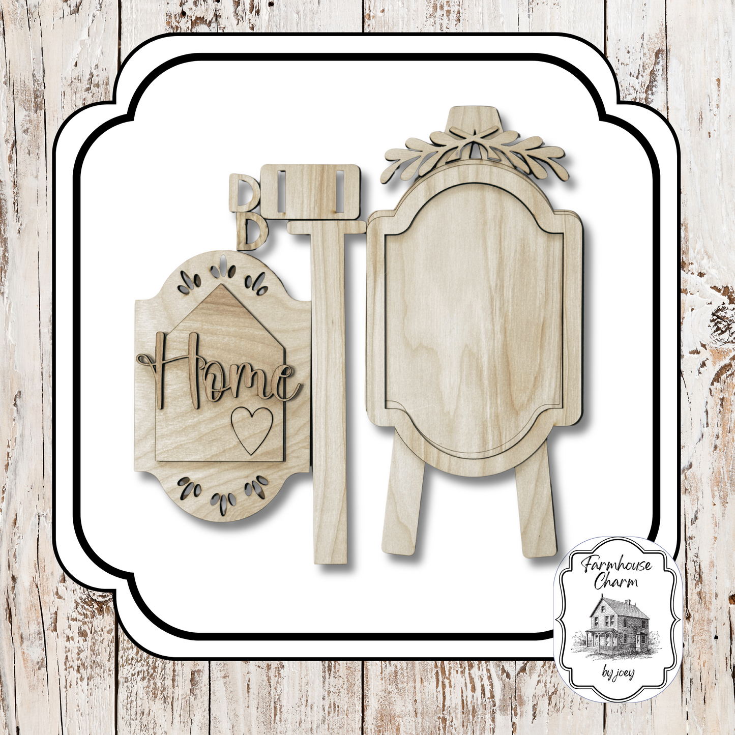 Interchangeable Easel Display with “Home” Insert | DIY Wood Kit