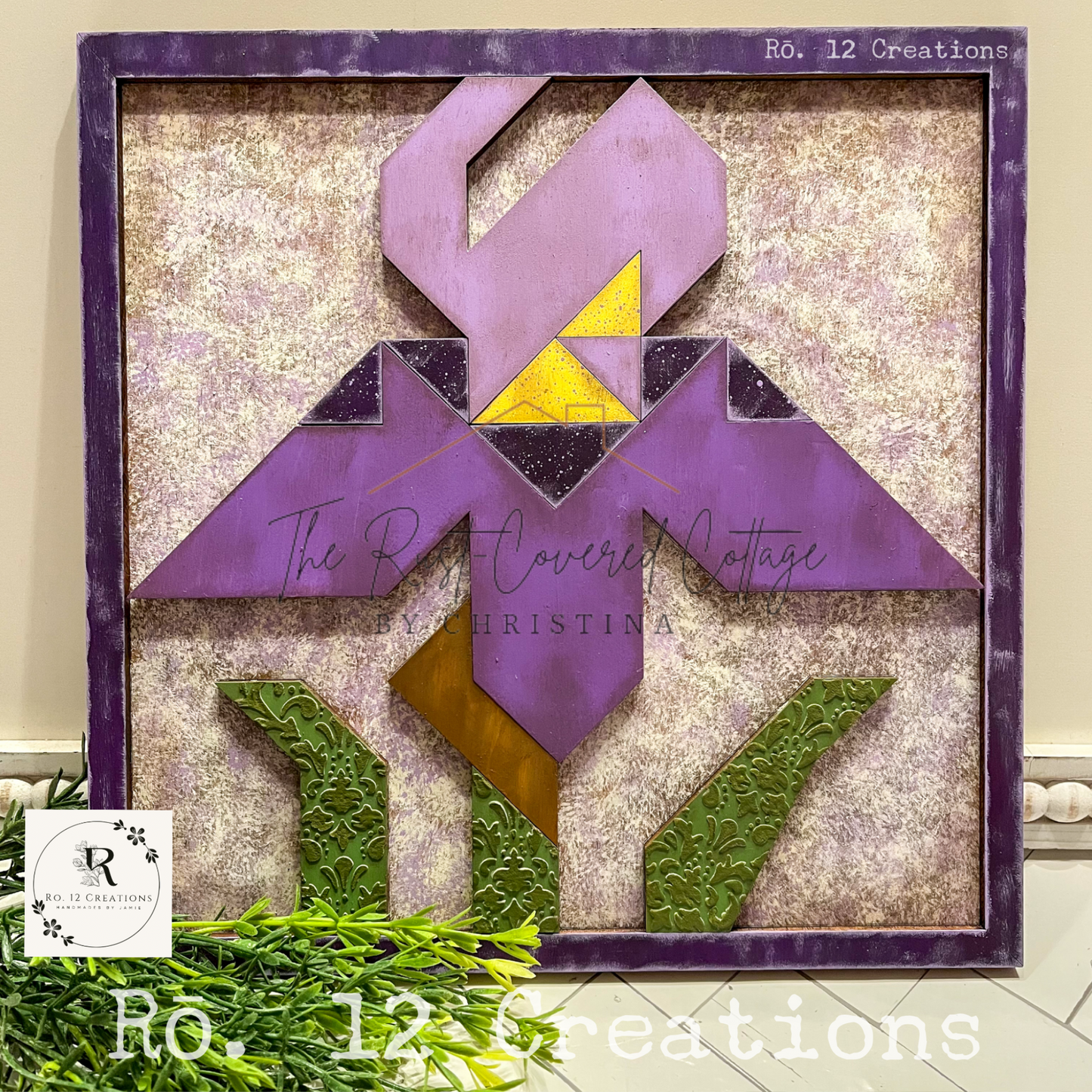 Iris Barn Quilt Block