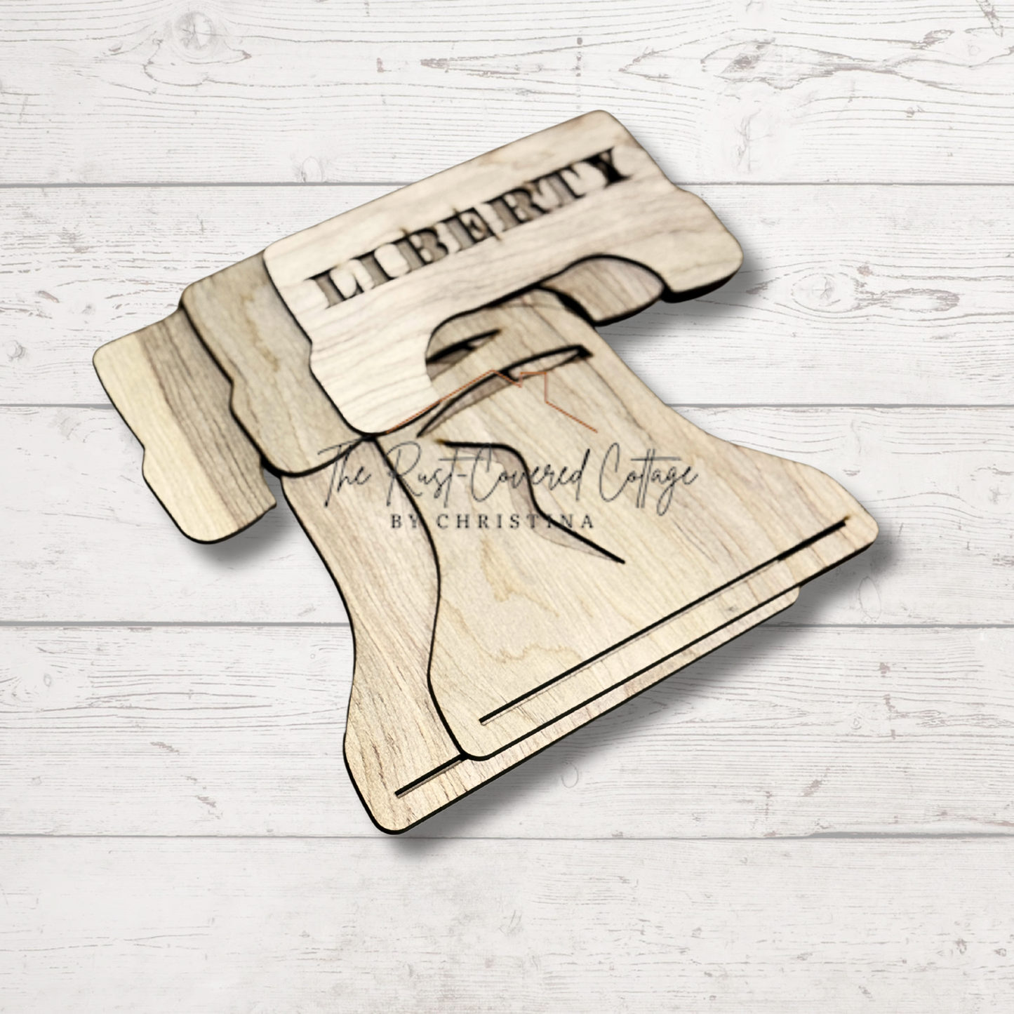 Liberty Bell Rag Hanger – Laser Cut 1/4" Birch DIY Kit, 10.75" x 8.5"