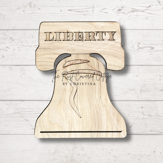 Liberty Bell Rag Hanger – Laser Cut 1/4" Birch DIY Kit, 10.75" x 8.5"