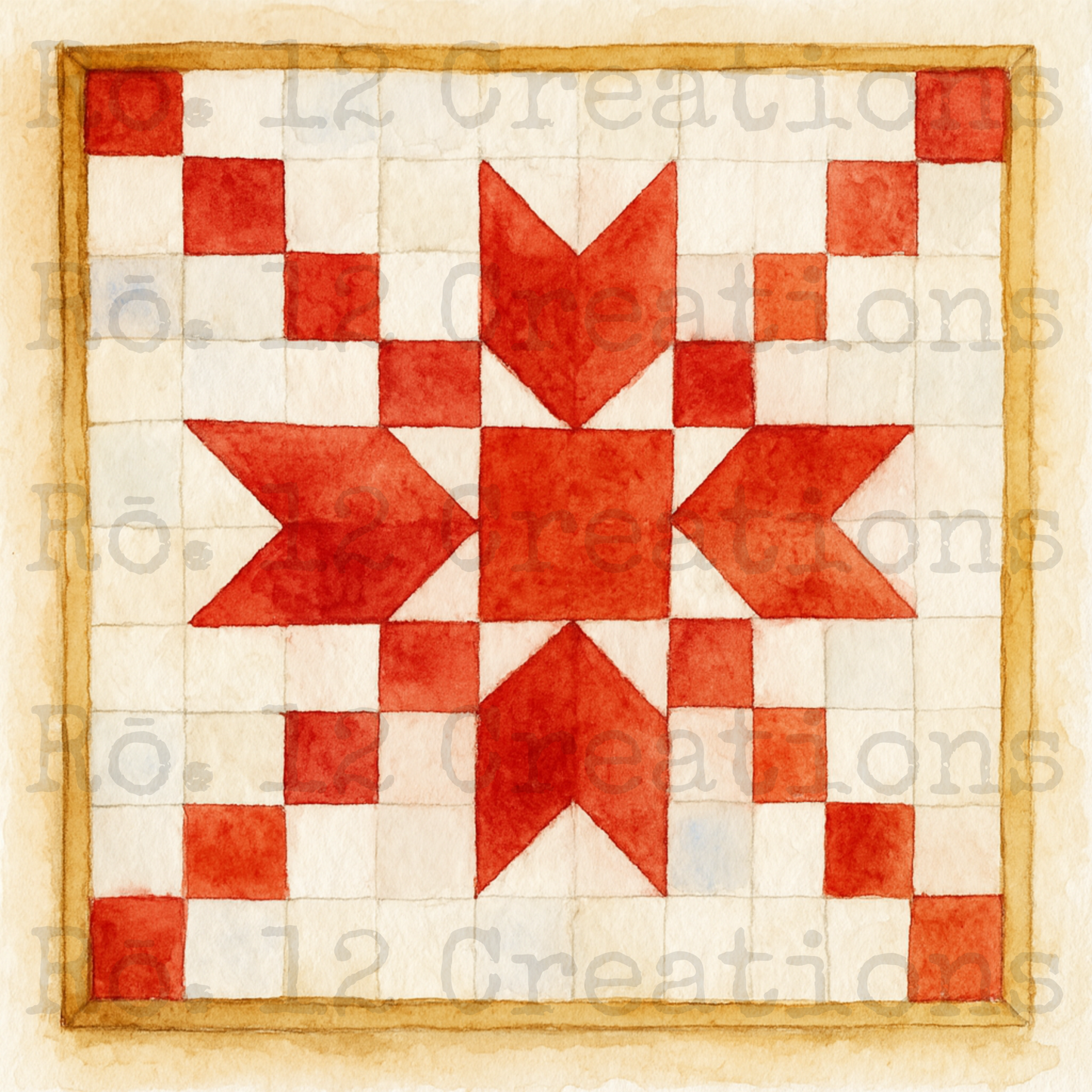 Stepping Stones Quilt Block | Laser Cut DIY Wood Kit | 1/4" Birch, 10.5" Unfinished