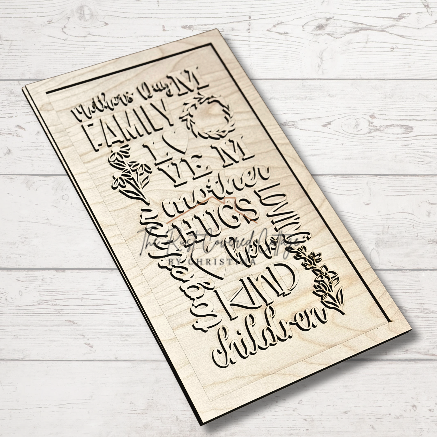 Mother’s Day Word Collage Wood Cutout – Laser Cut 1/4" Birch