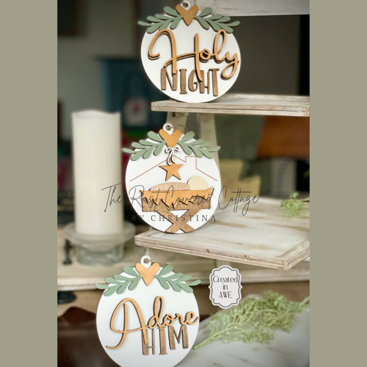 Nativity Blessings: Baby Jesus Ornament Set | Laser Cut | DIY
