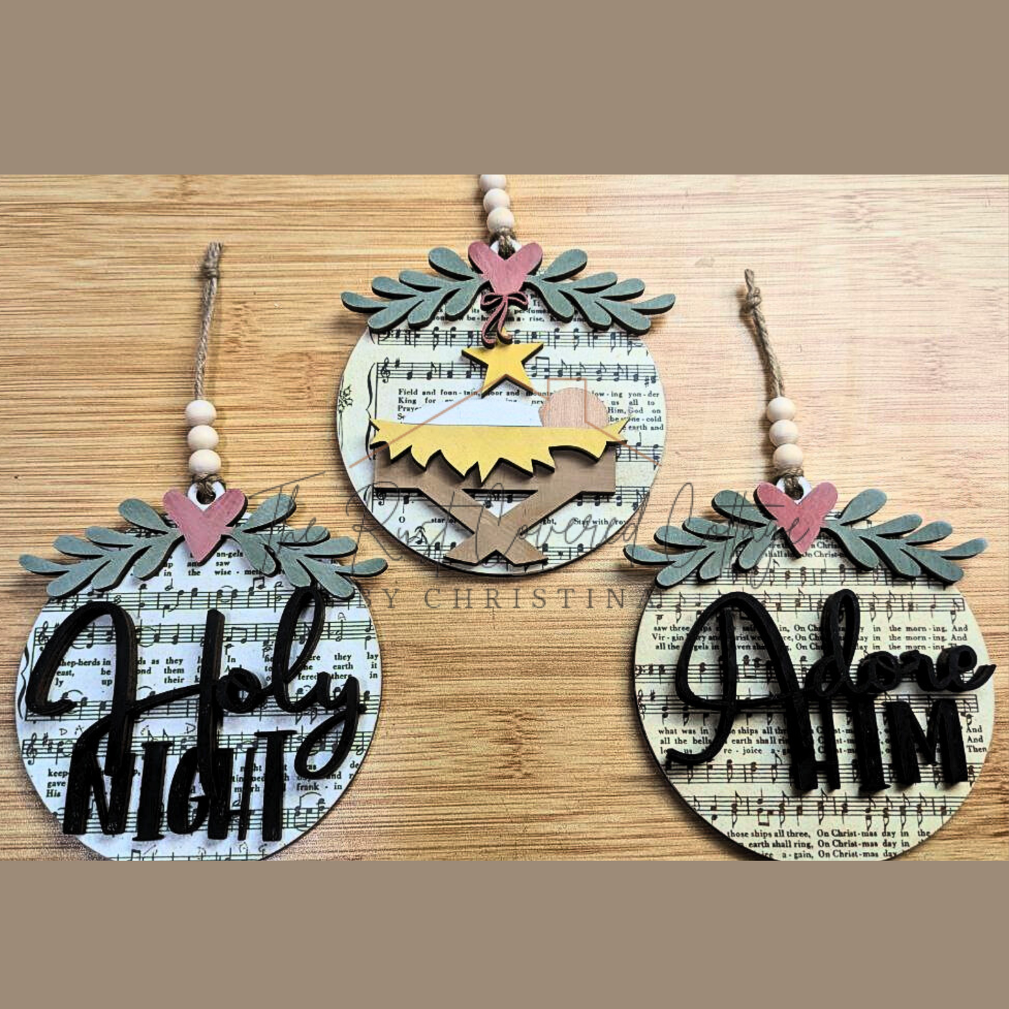 Nativity Blessings: Baby Jesus Ornament Set | Laser Cut | DIY