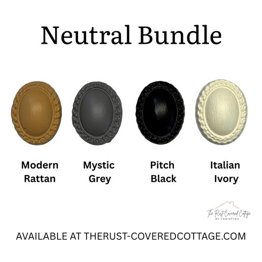 Neutral Paint Bundle (4 Colors, 1 oz Jars) Chalk Style & Mineral Acrylic Paint