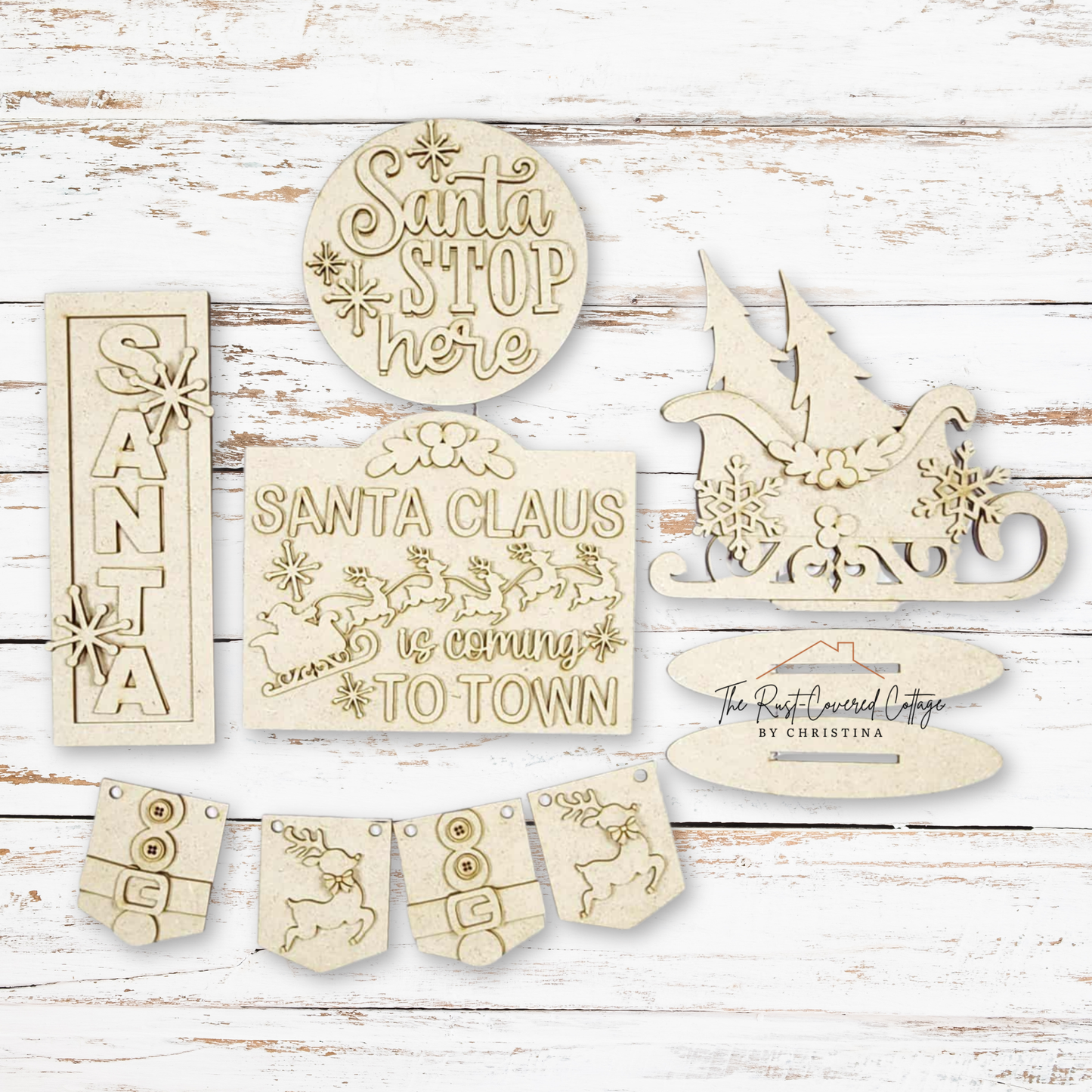 North Pole Decor Set | Layered Christmas Wood Kit | Laser Cut