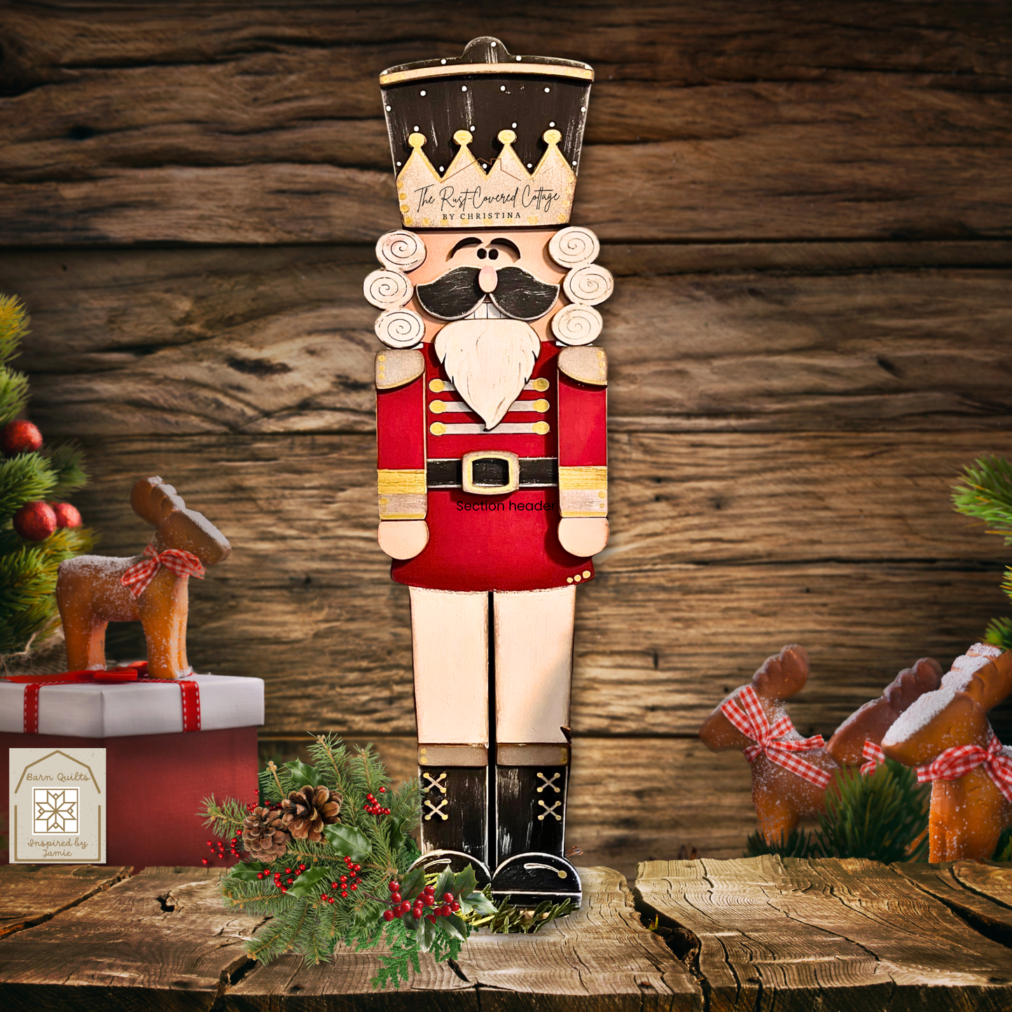 Nutcracker DIY Wood Kit | 15.5” Laser Cut Birch & Maple Christmas Decor