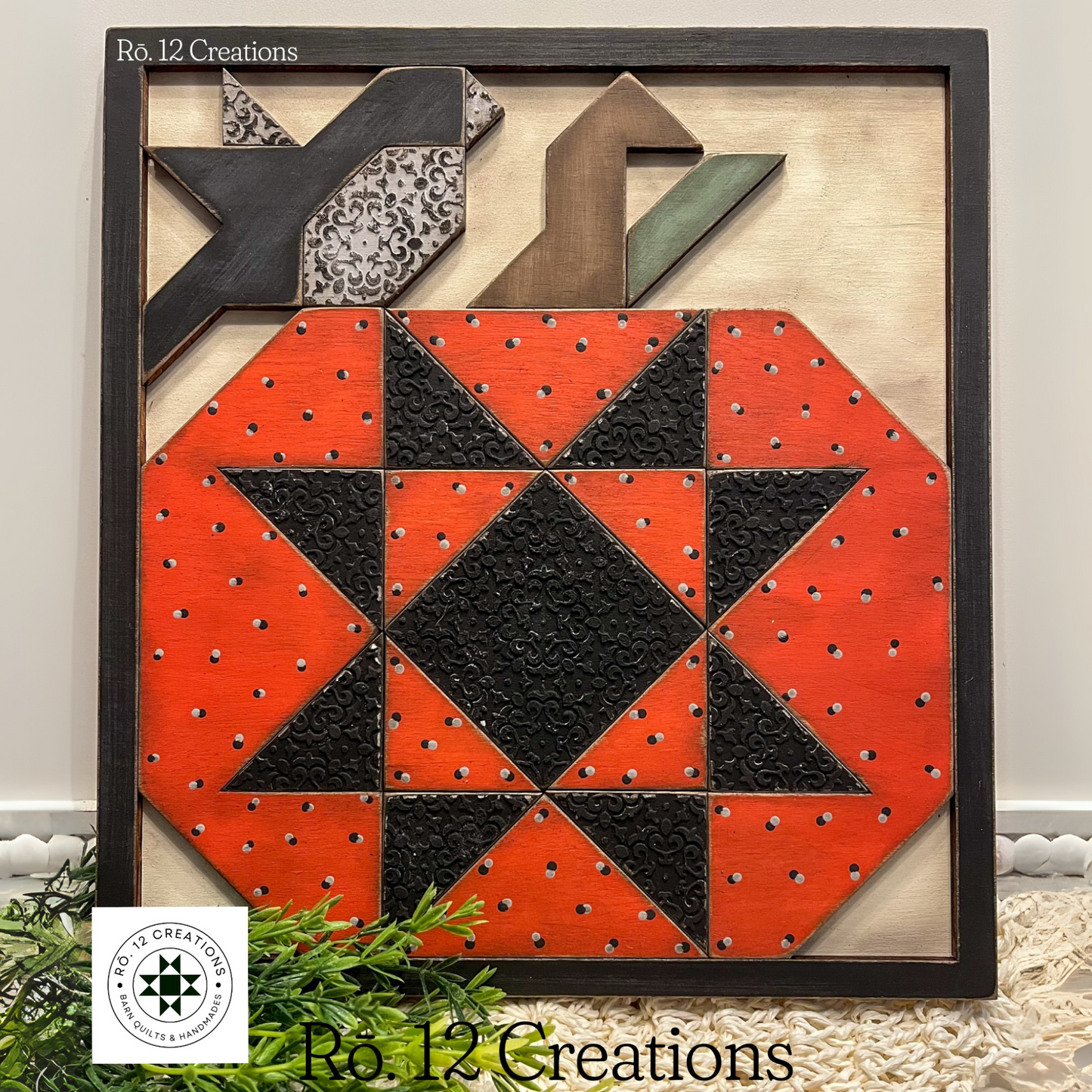 Ohio Star Pumpkin Quilt Block – Laser Cut Wood Kit, 11.5" x 10.5" | 1/4" Birch