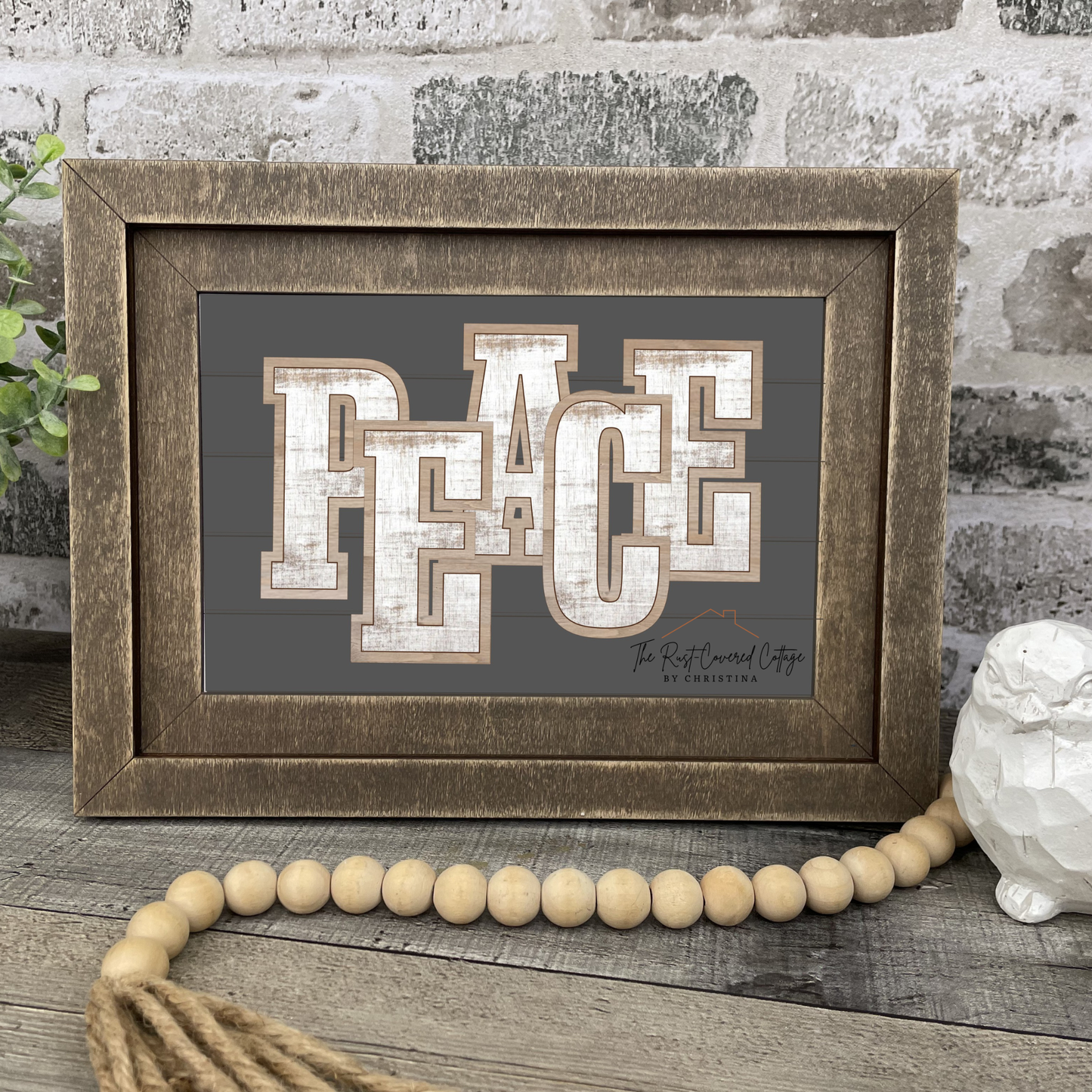 PEACE Insert for Interchangeable Chunky Farmhouse Frame | Layered Christmas Wood Kit