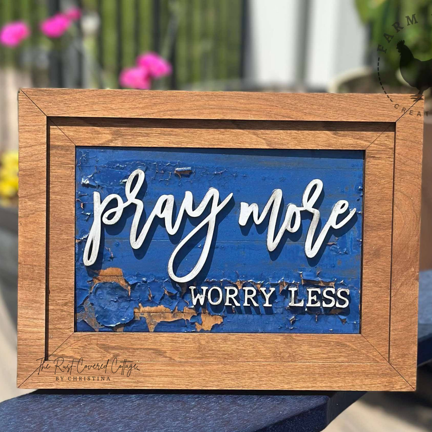 Pray More Worry Less Insert – DIY Sign for Chunky Farmhouse Frame