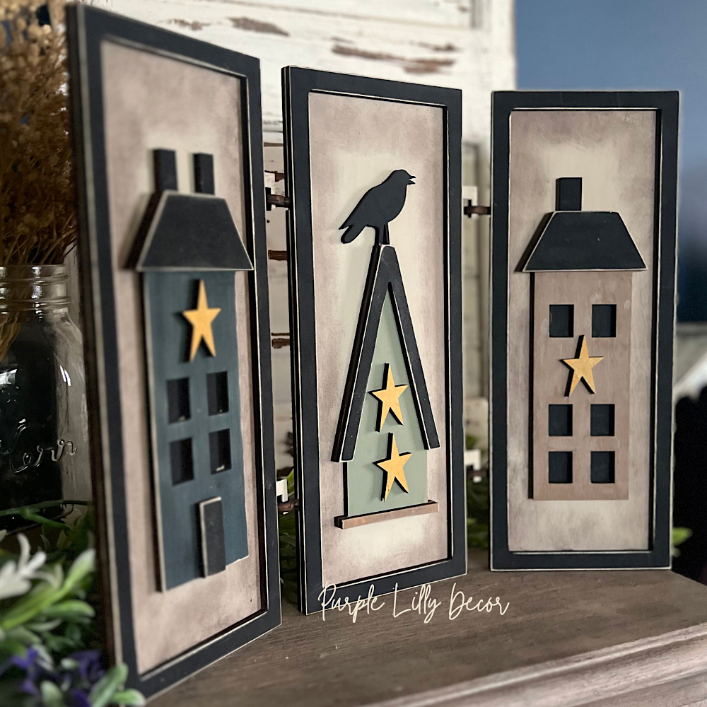 Primitive Houses Hinged Sign Set