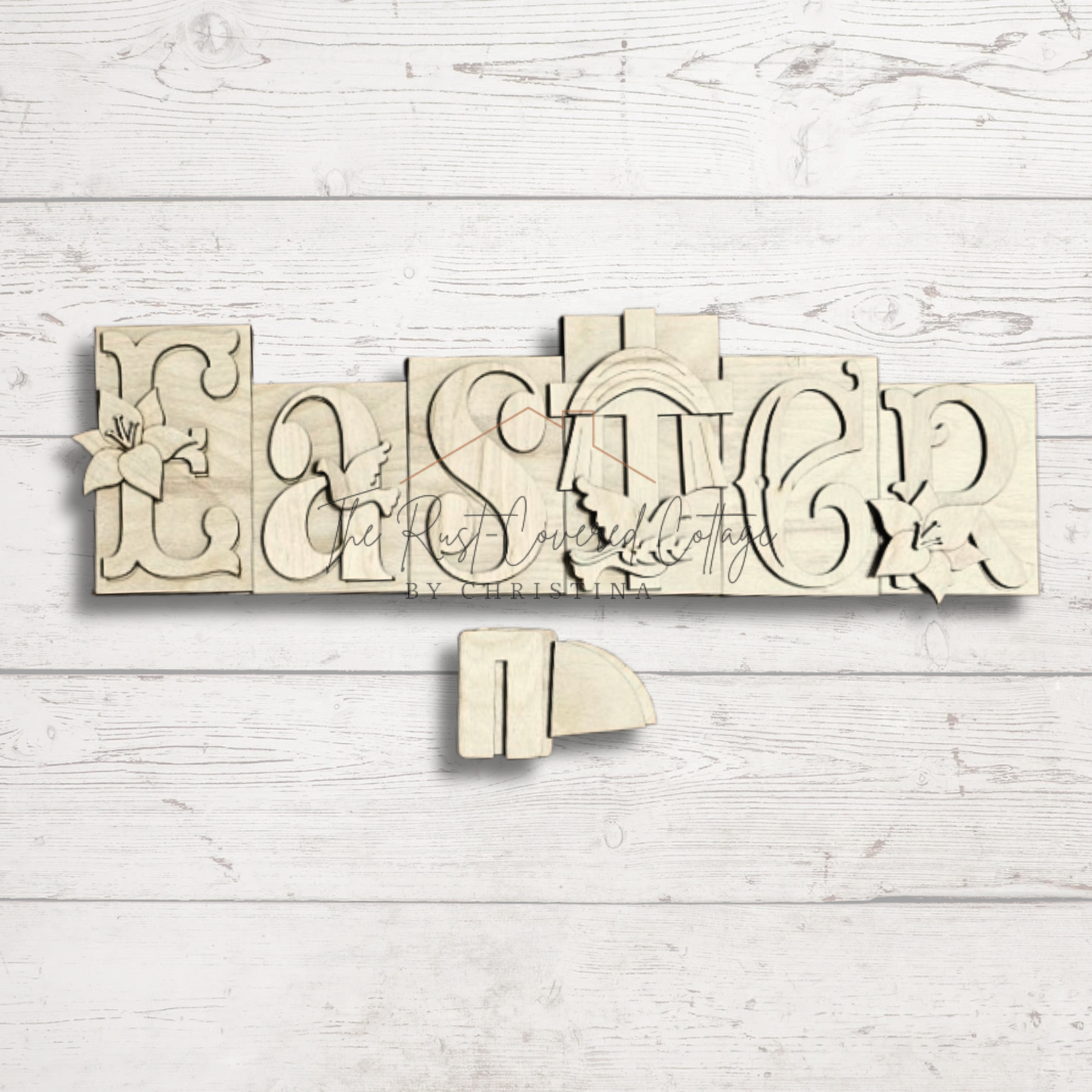 Religious Easter Word Block | DIY Unfinished Wood Kit