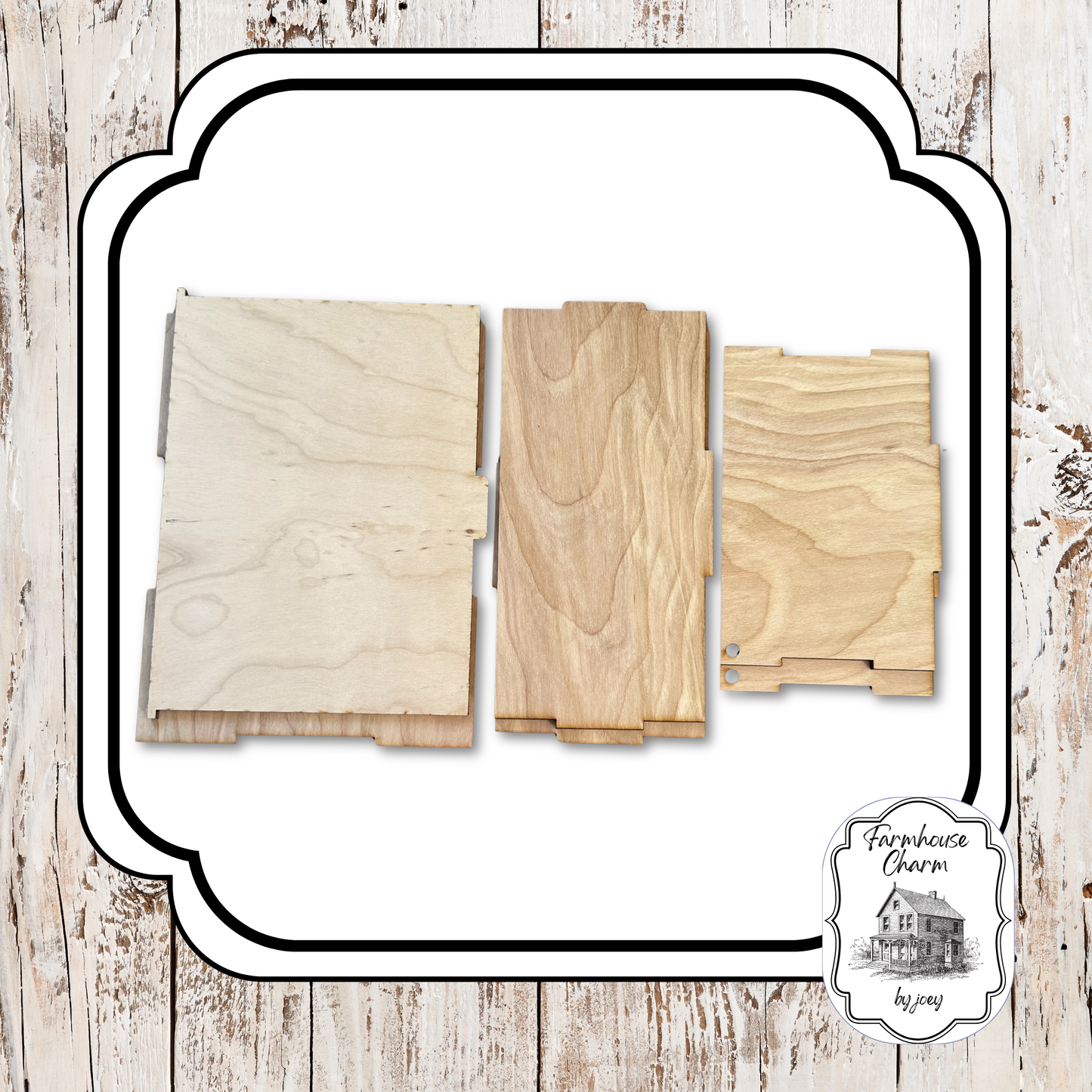 Rustic Recipe Keeper DIY Wood Box | Laser Cut Birch | Farmhouse Kitchen Organizer