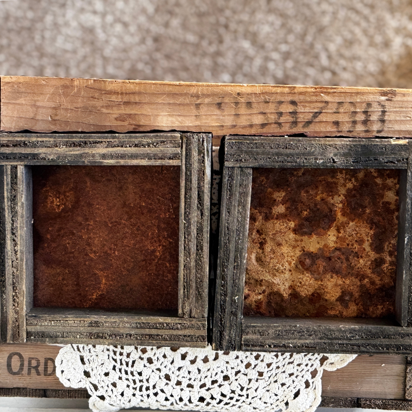 Rusty Tin Squares Set of 2