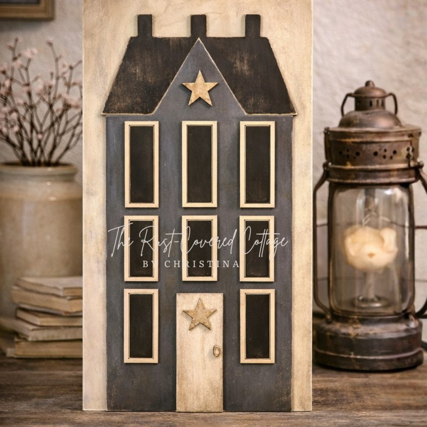 Saltbox House Sign | DIY Wood Kit | Laser Cut Primitive Decor