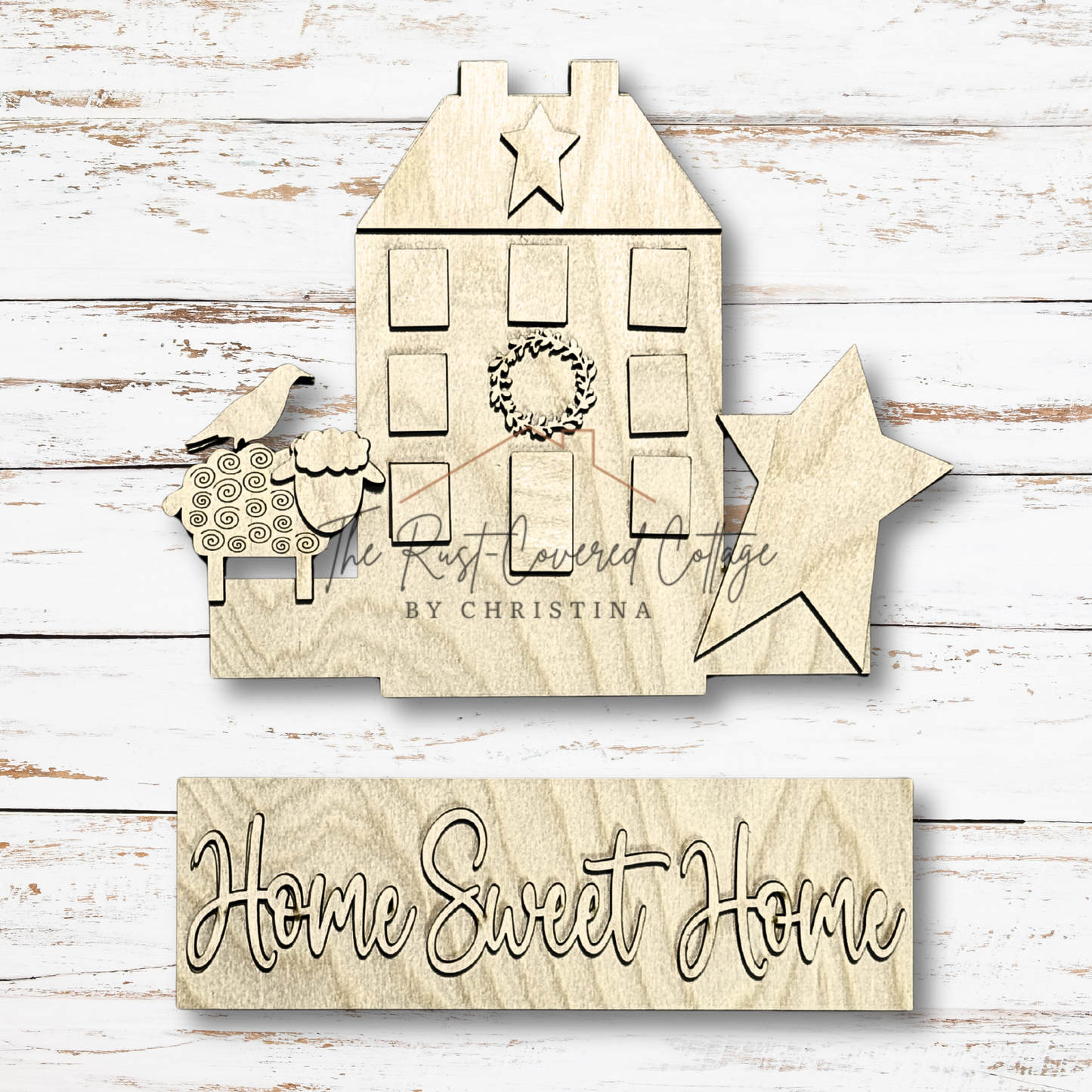 Saltbox House Window Box Insert | Home Sweet Home | DIY Wood Kit