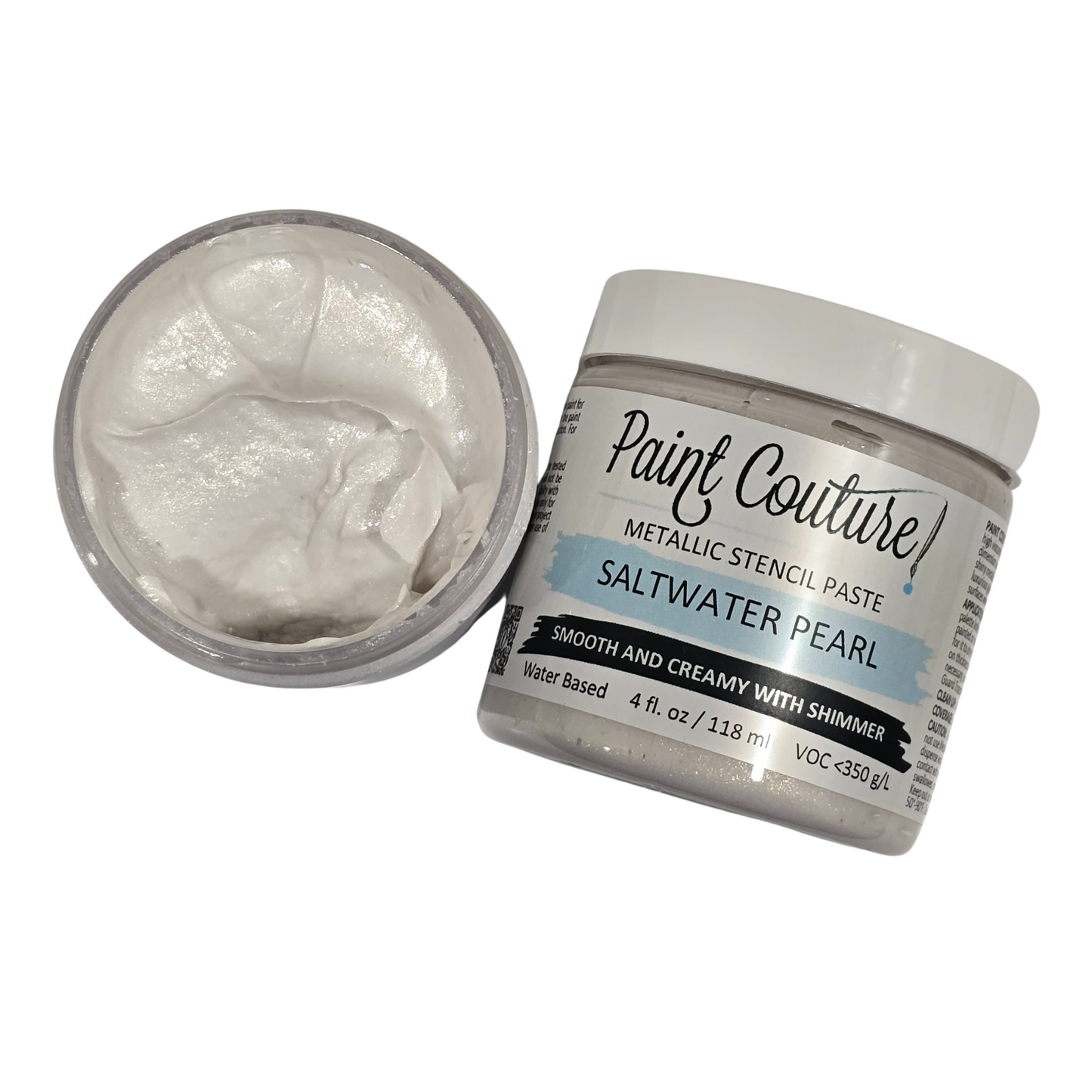 Saltwater Pearl Metallic Stencil Paste | Paint Couture