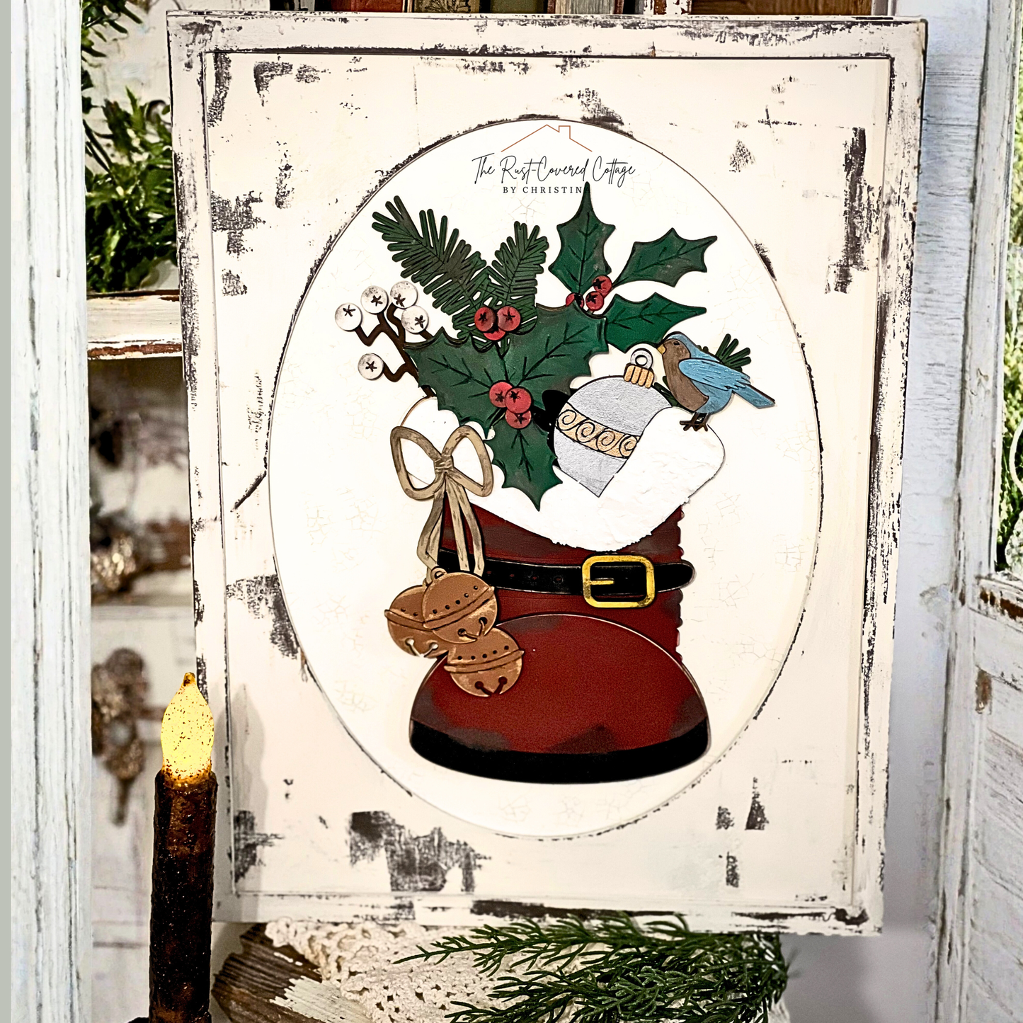 Santa Boot DIY Layered Wood Kit | Laser Cut Birch – 14.5” x 11