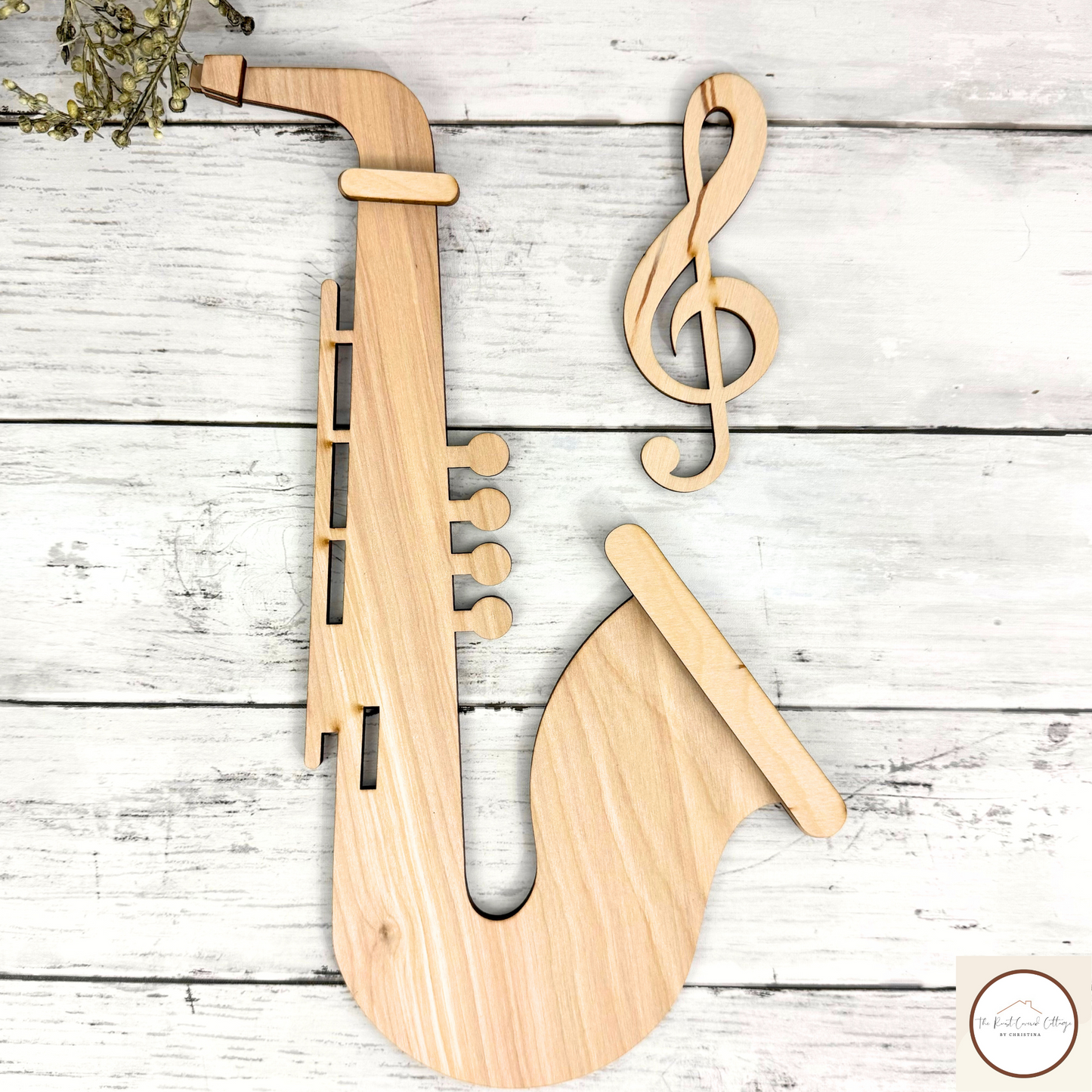 Saxophone Sign DIY Wood Kit | Laser Cut Birch | Music Room Decor