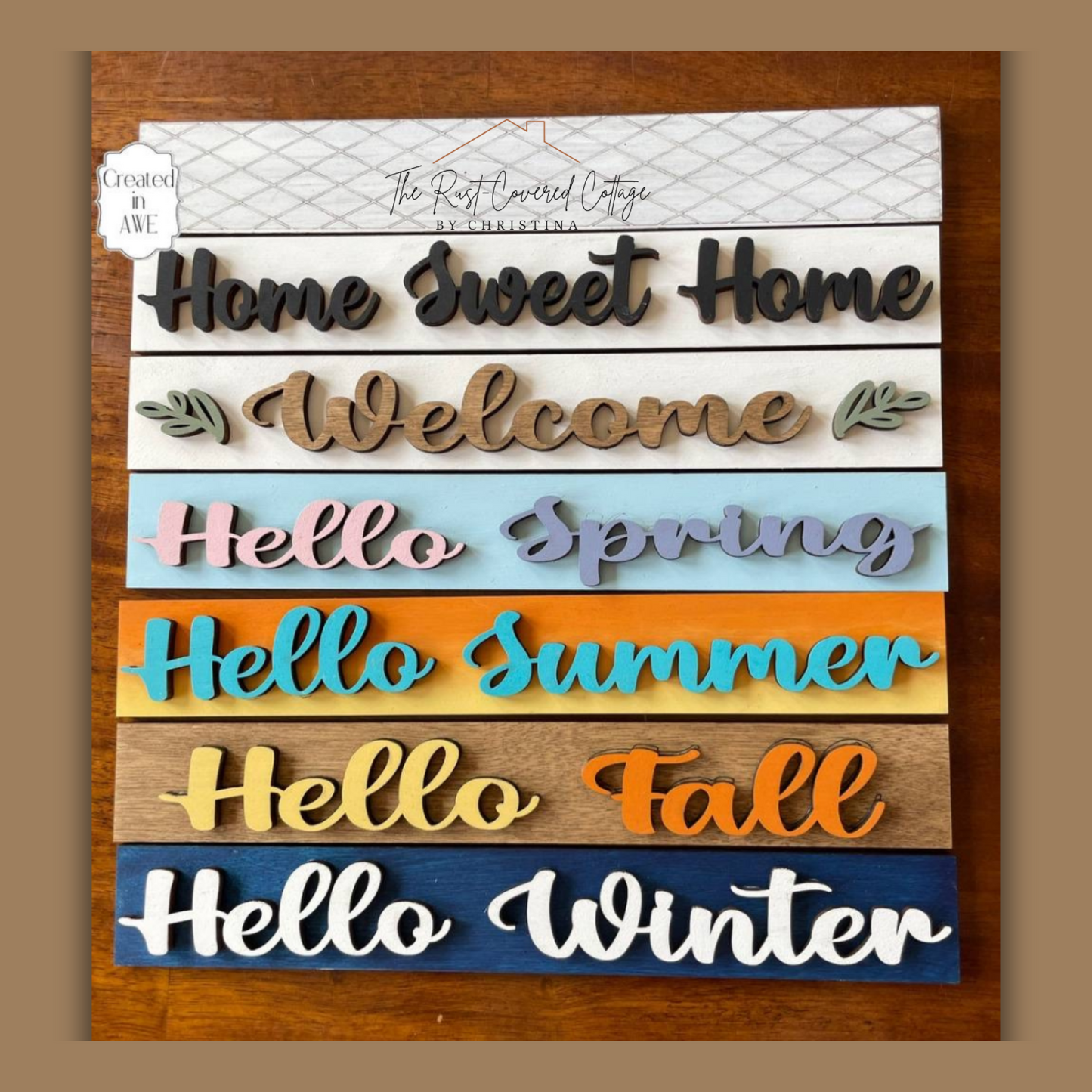Seasonal Sign Inserts for Interchangeable Window Display Shelf