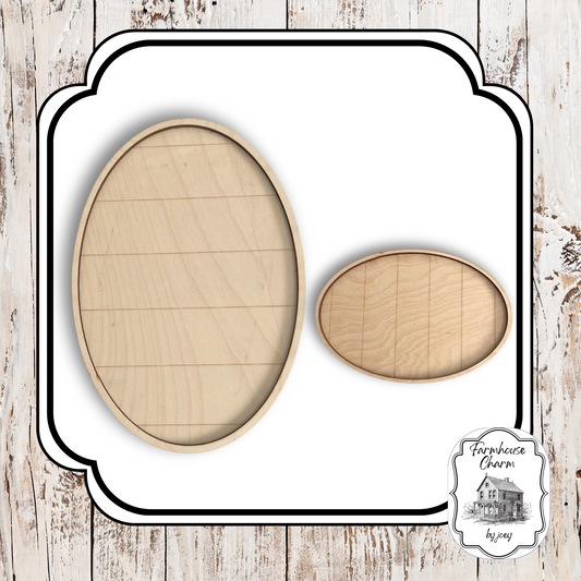 Oval Shiplap Frames – Set of 2 Unfinished Birch Wood Blanks | DIY Signs & Rustic Decor