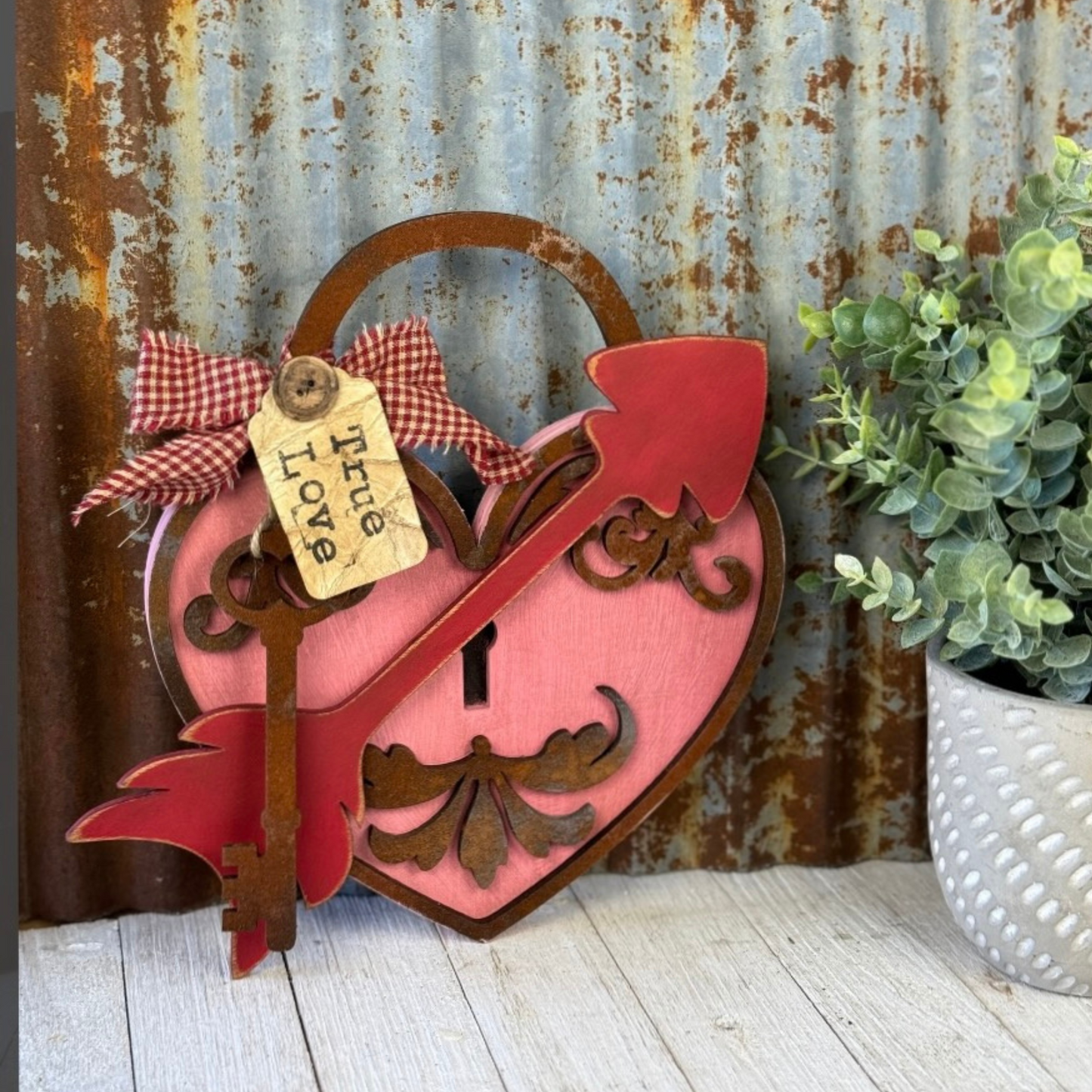 Heart & Arrow Padlock DIY Wood Kit
