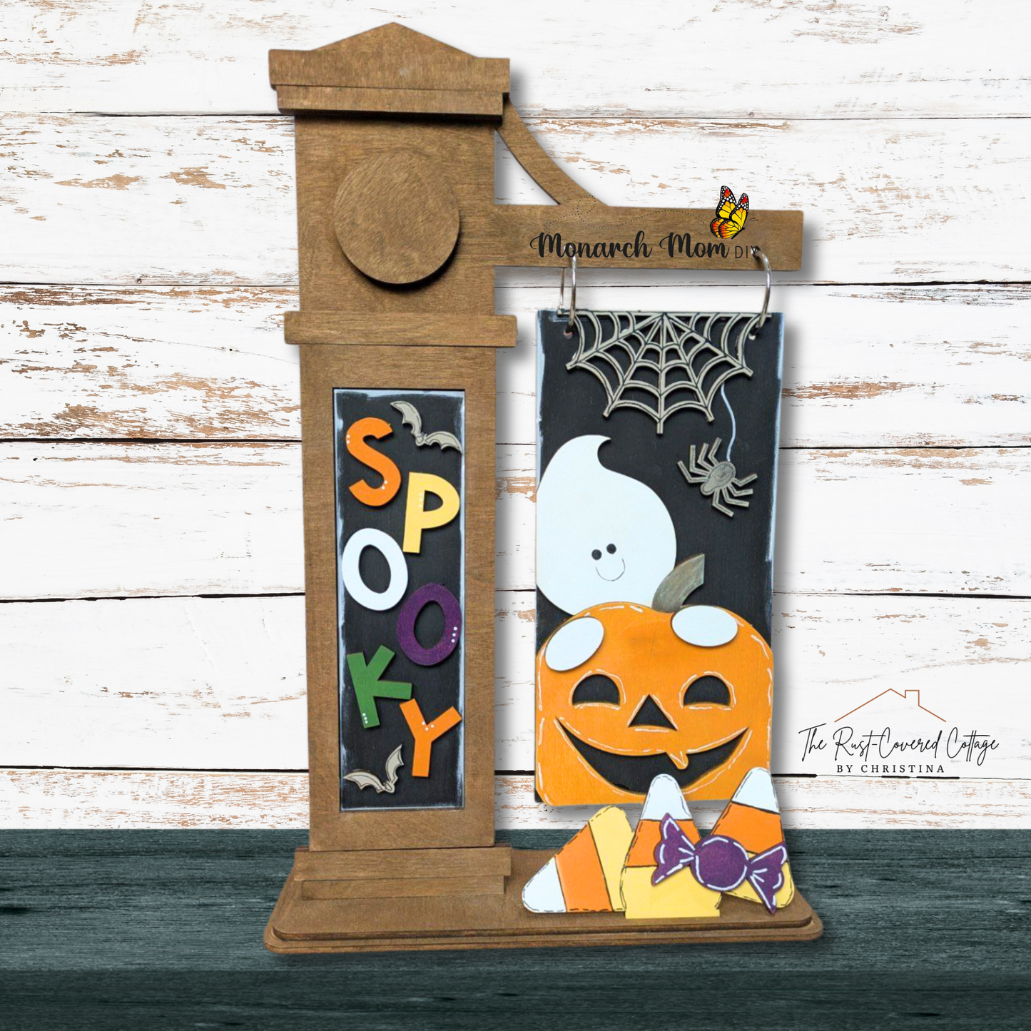 Spooky Interchangeable Insert | DIY Halloween Sign Post Kit | Unfinished 1/4" Birch Wood