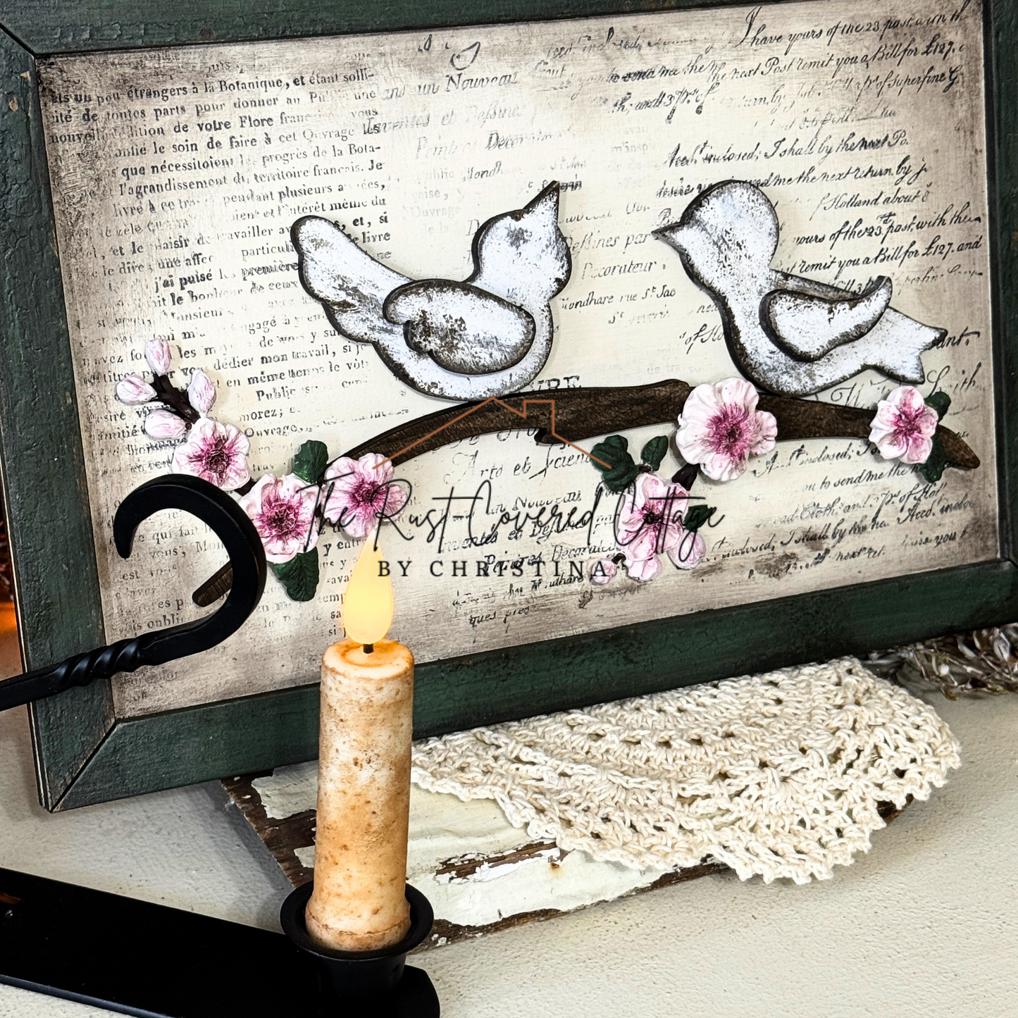 Spring Birds on a Branch | Finished Wood Art