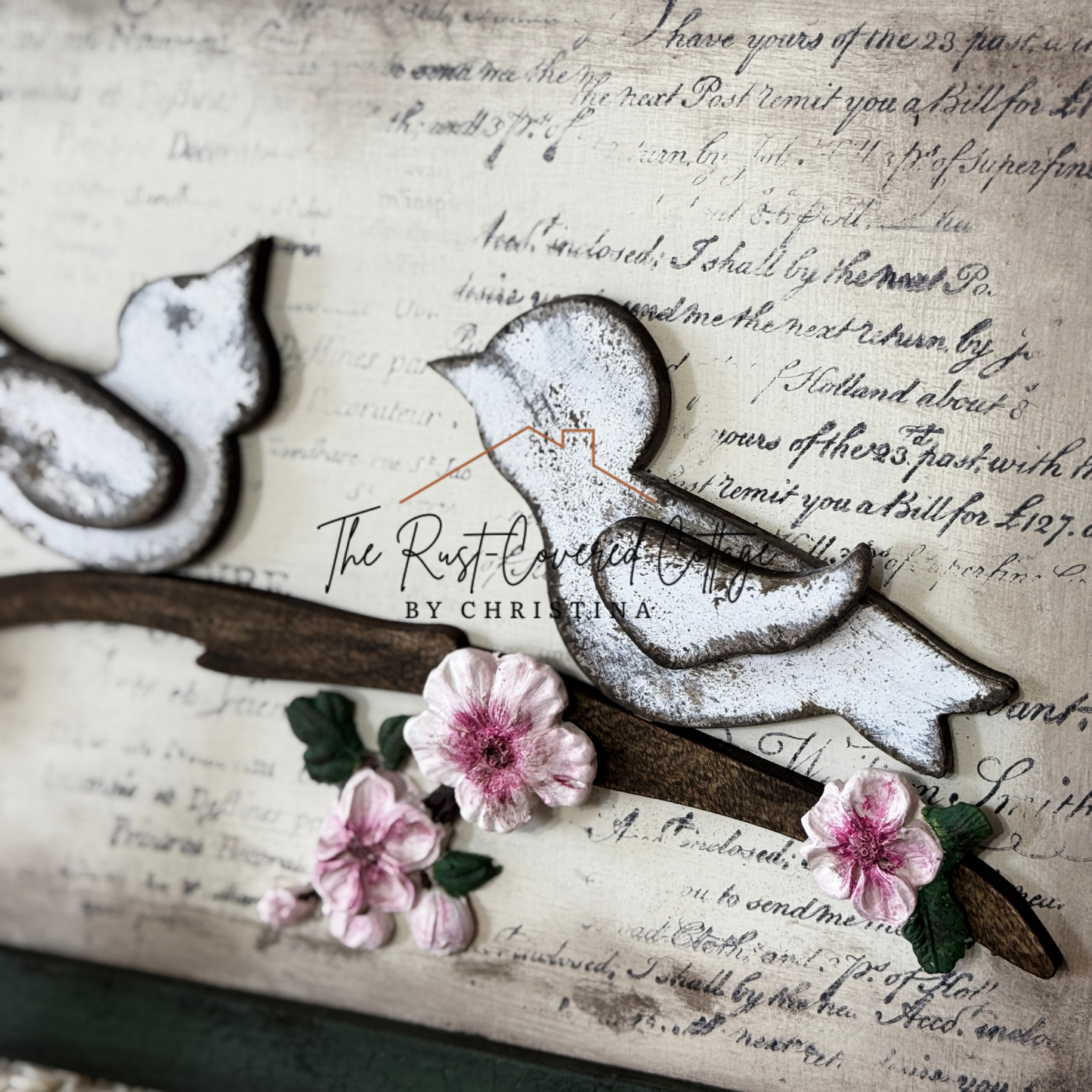 Spring Birds on a Branch | Finished Wood Art