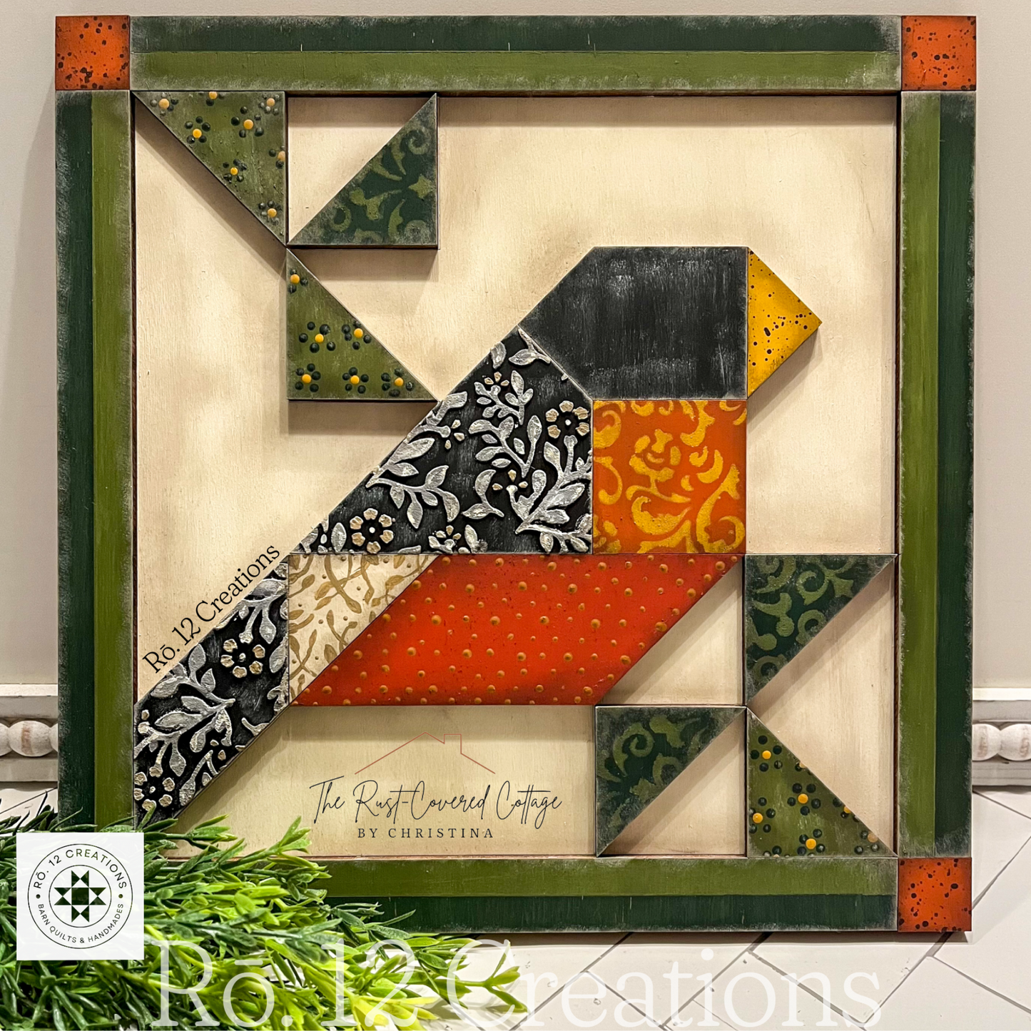 Springtime Robin Barn Quilt Block